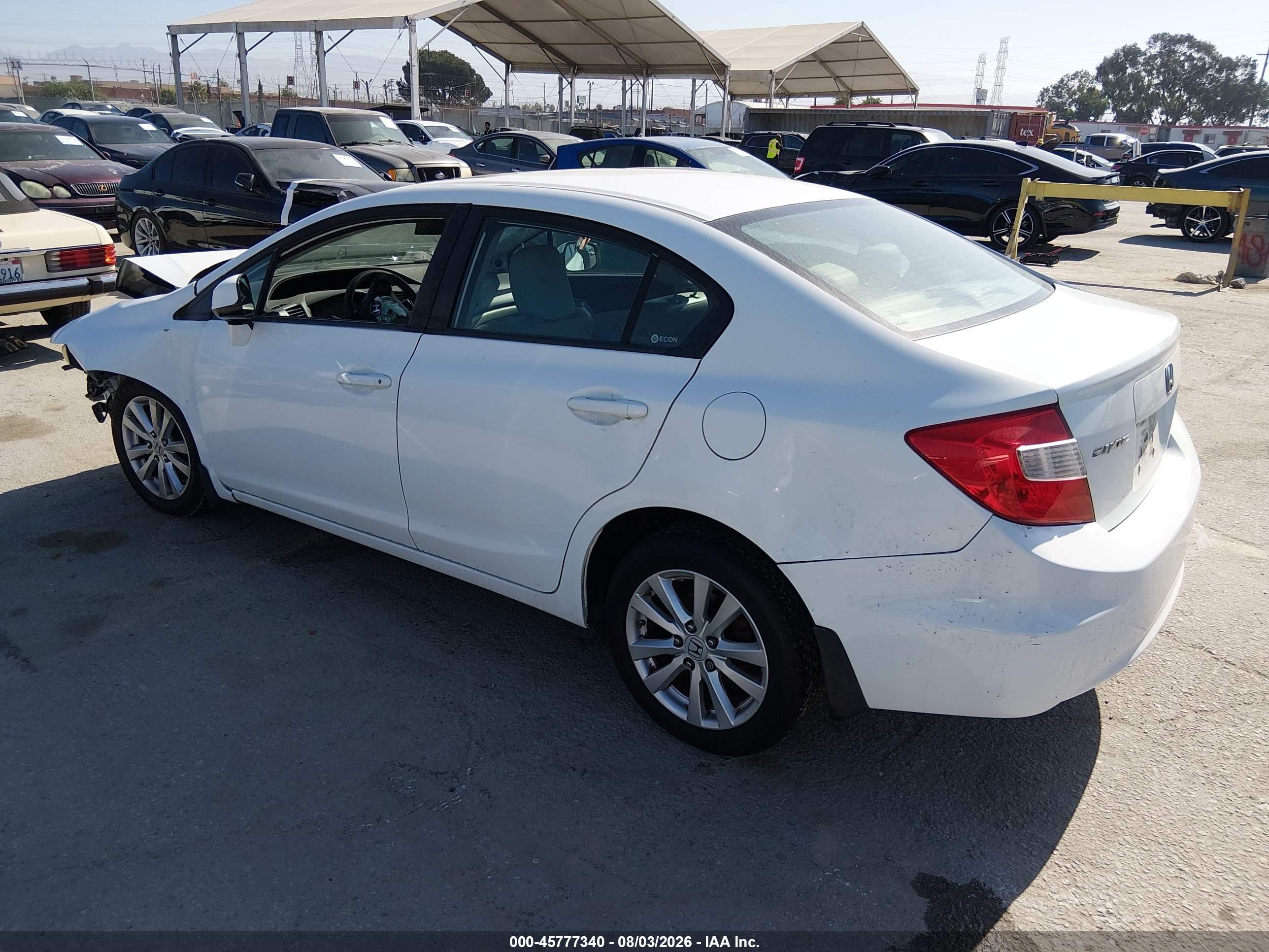 2012 Honda Civic Ex-l White vin: 19XFB2F99CE337798