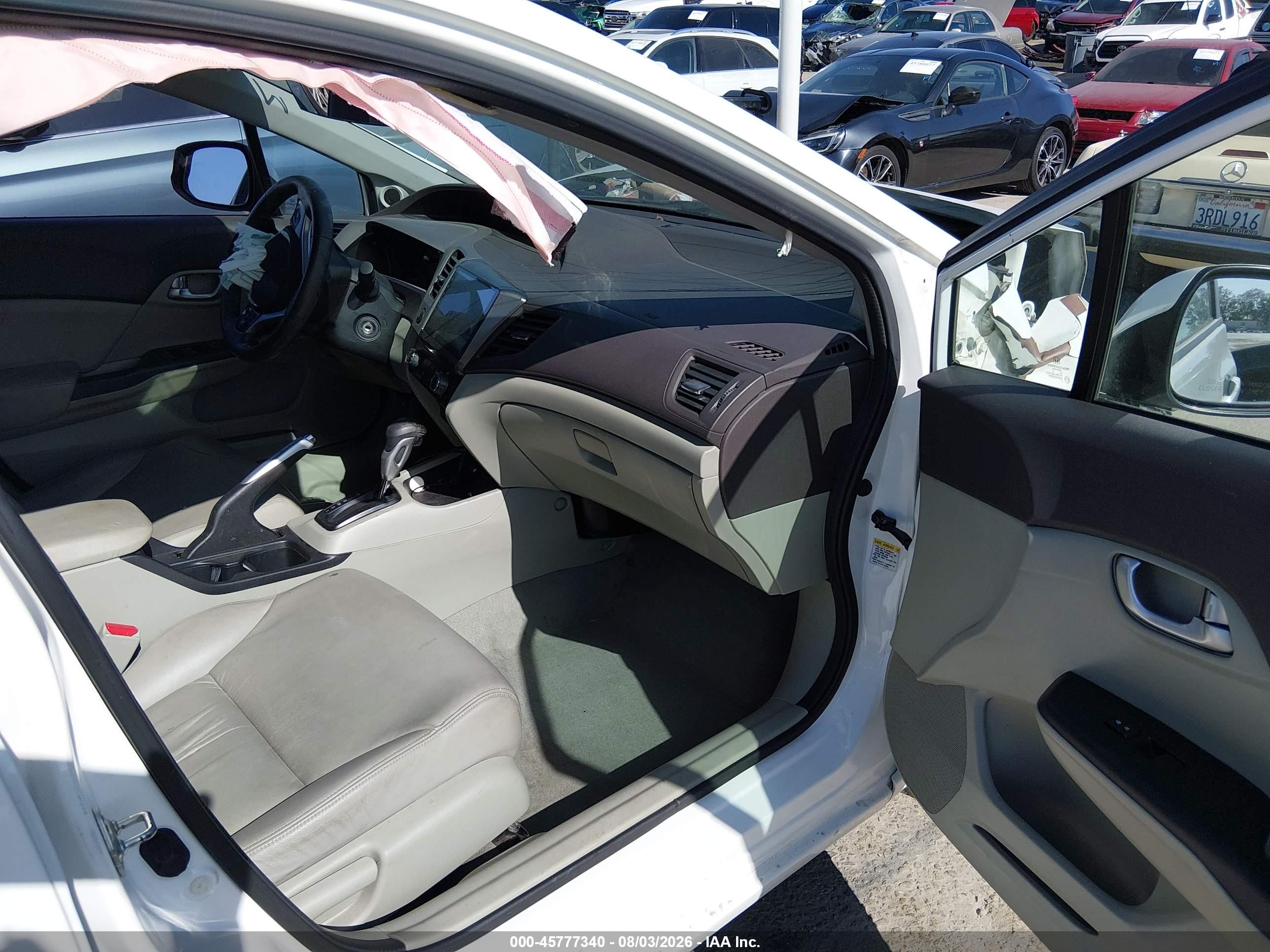 2012 Honda Civic Ex-l White vin: 19XFB2F99CE337798