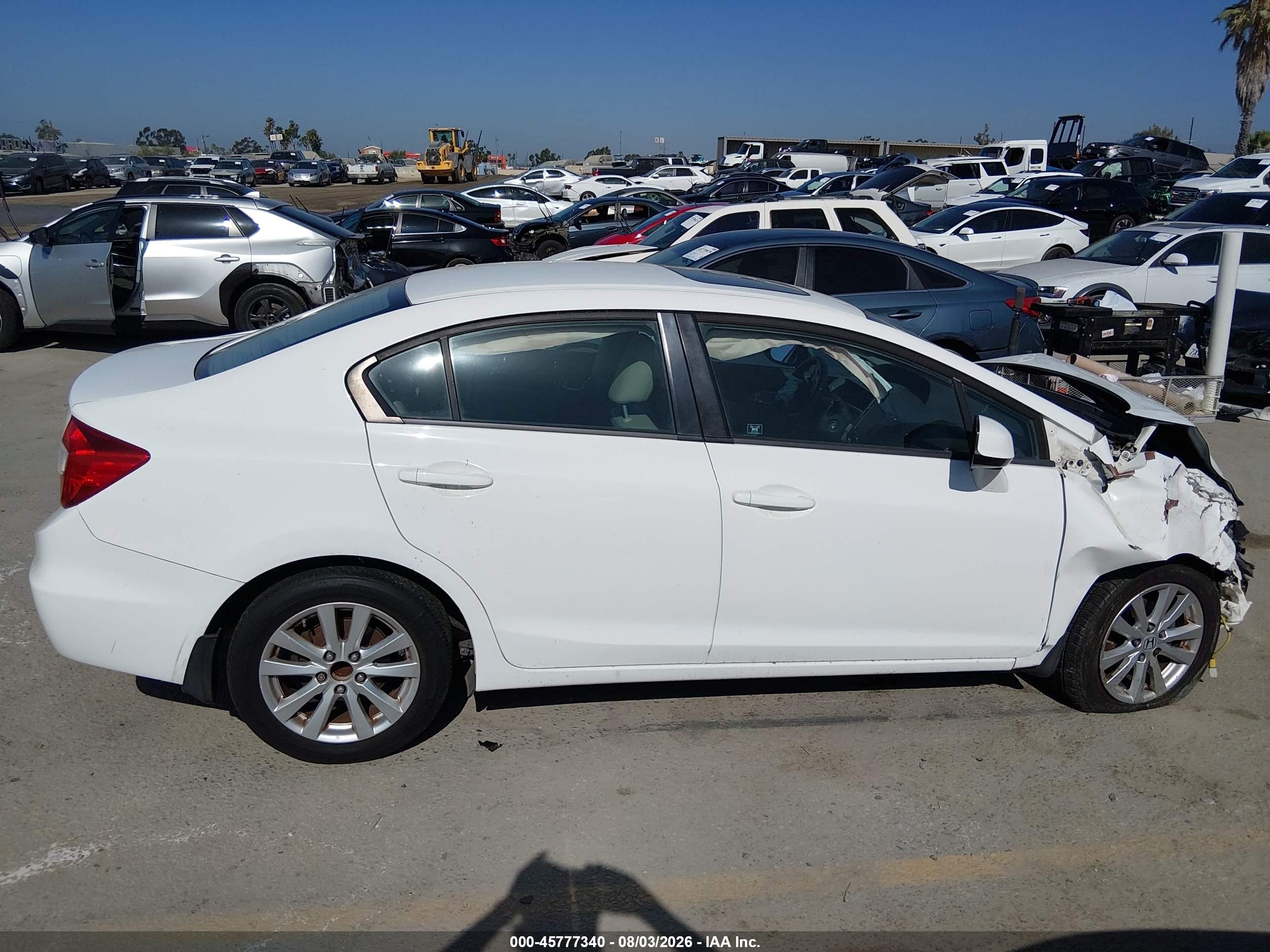 2012 Honda Civic Ex-l White vin: 19XFB2F99CE337798