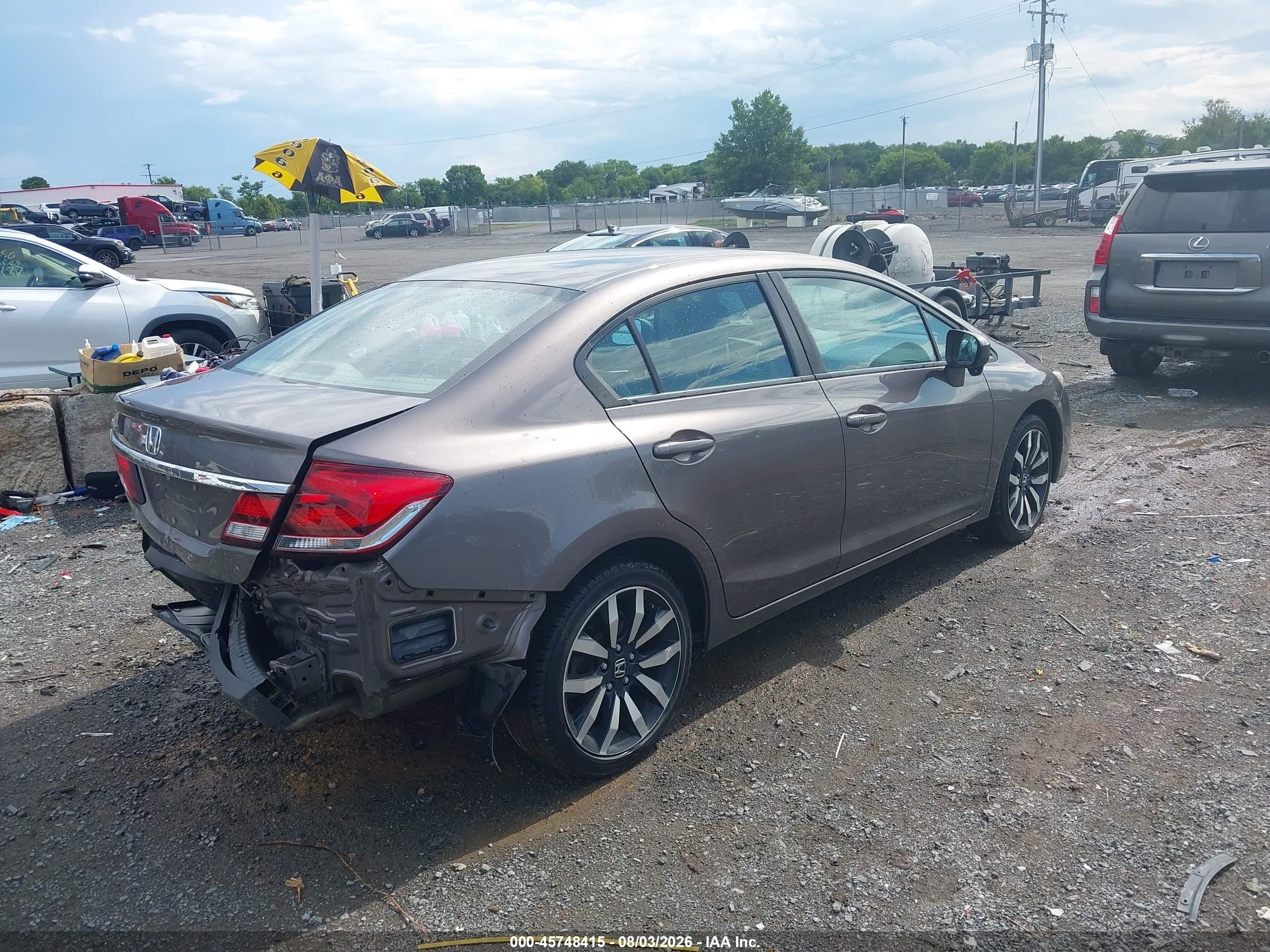 2014 Honda Civic Ex-l Gray vin: 19XFB2F99EE012524