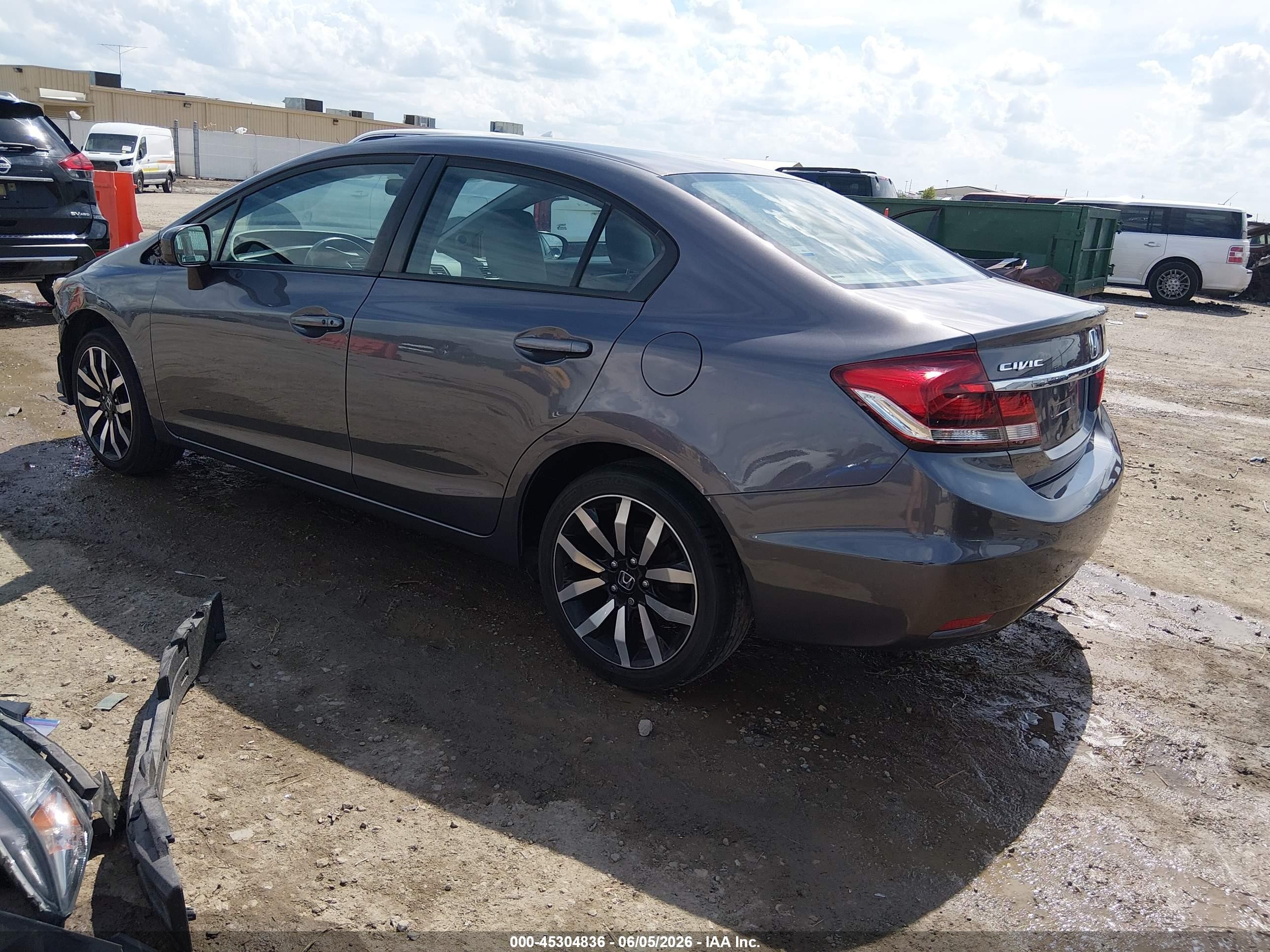 2014 Honda Civic Ex-l Gray vin: 19XFB2F99EE050738