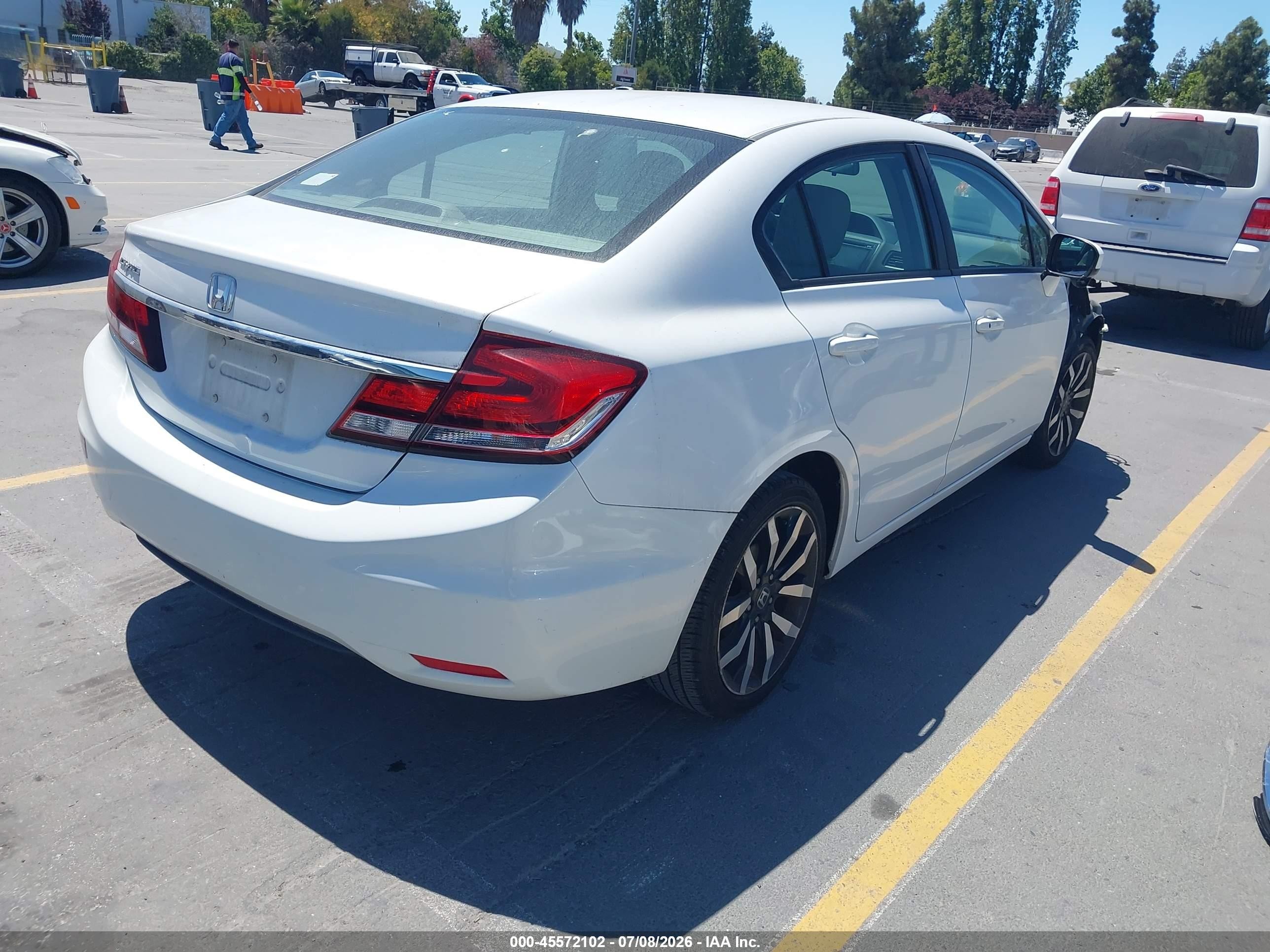 2015 Honda Civic Ex-l White vin: 19XFB2F99FE234692
