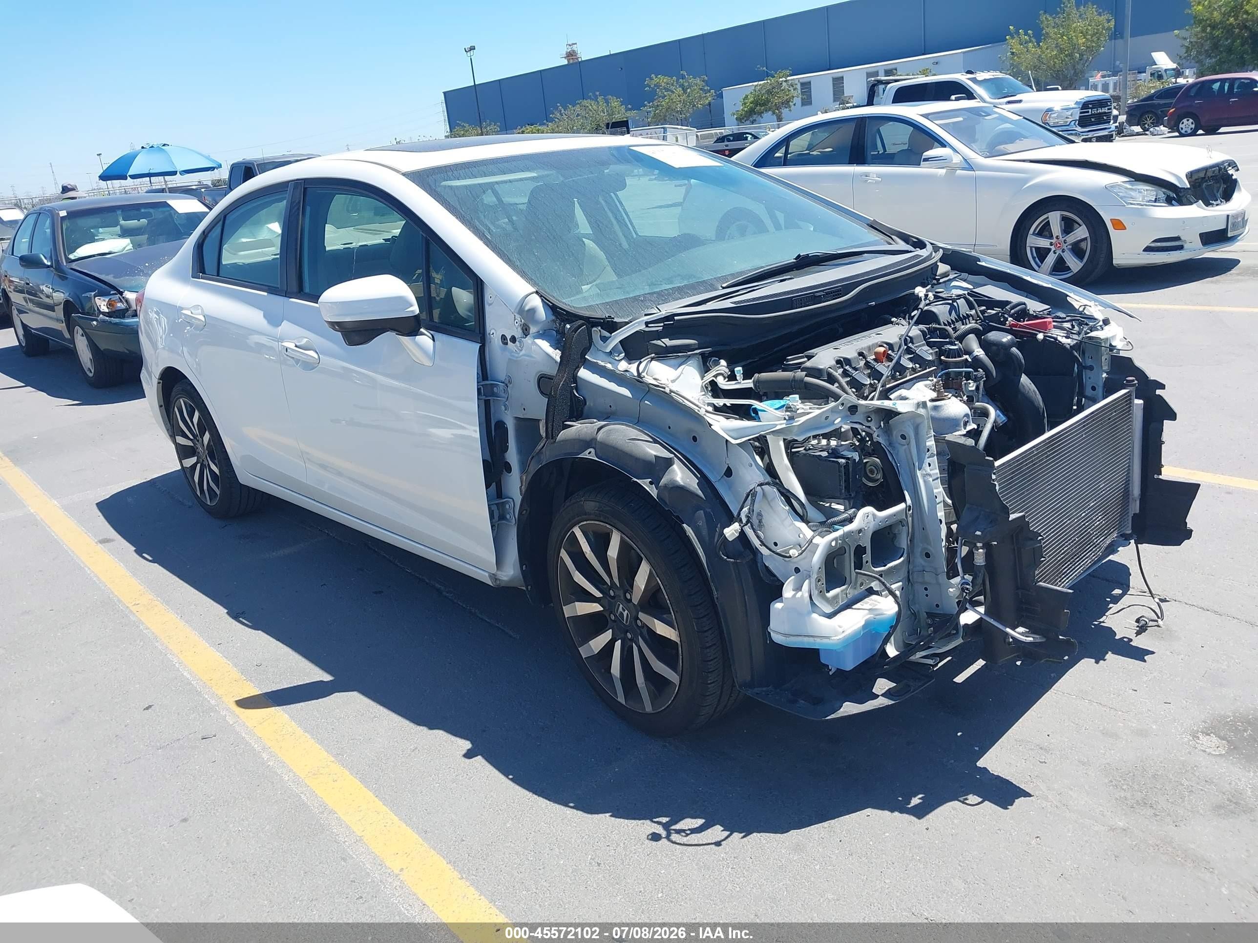 2015 Honda Civic Ex-l White vin: 19XFB2F99FE234692
