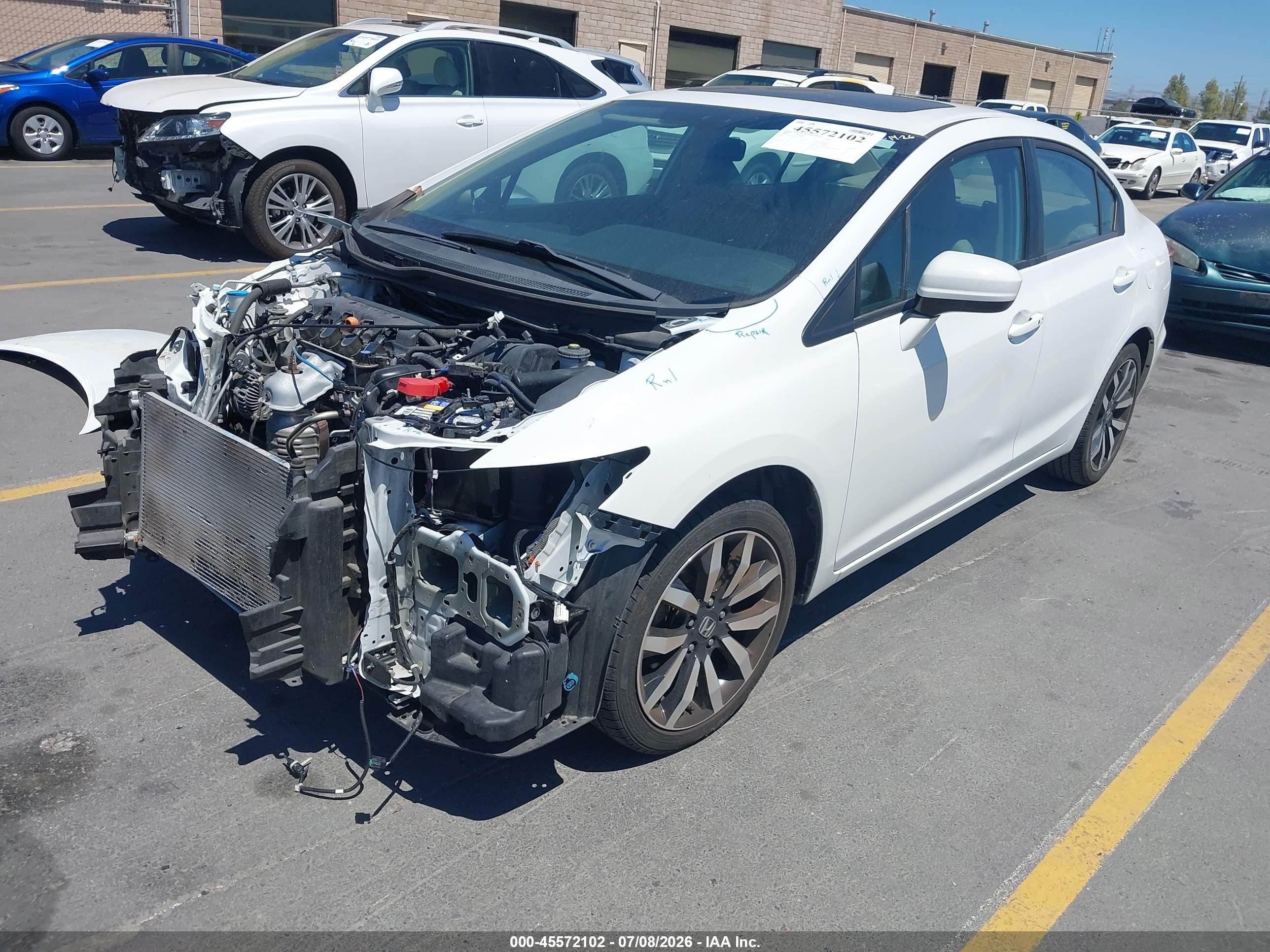 2015 Honda Civic Ex-l White vin: 19XFB2F99FE234692