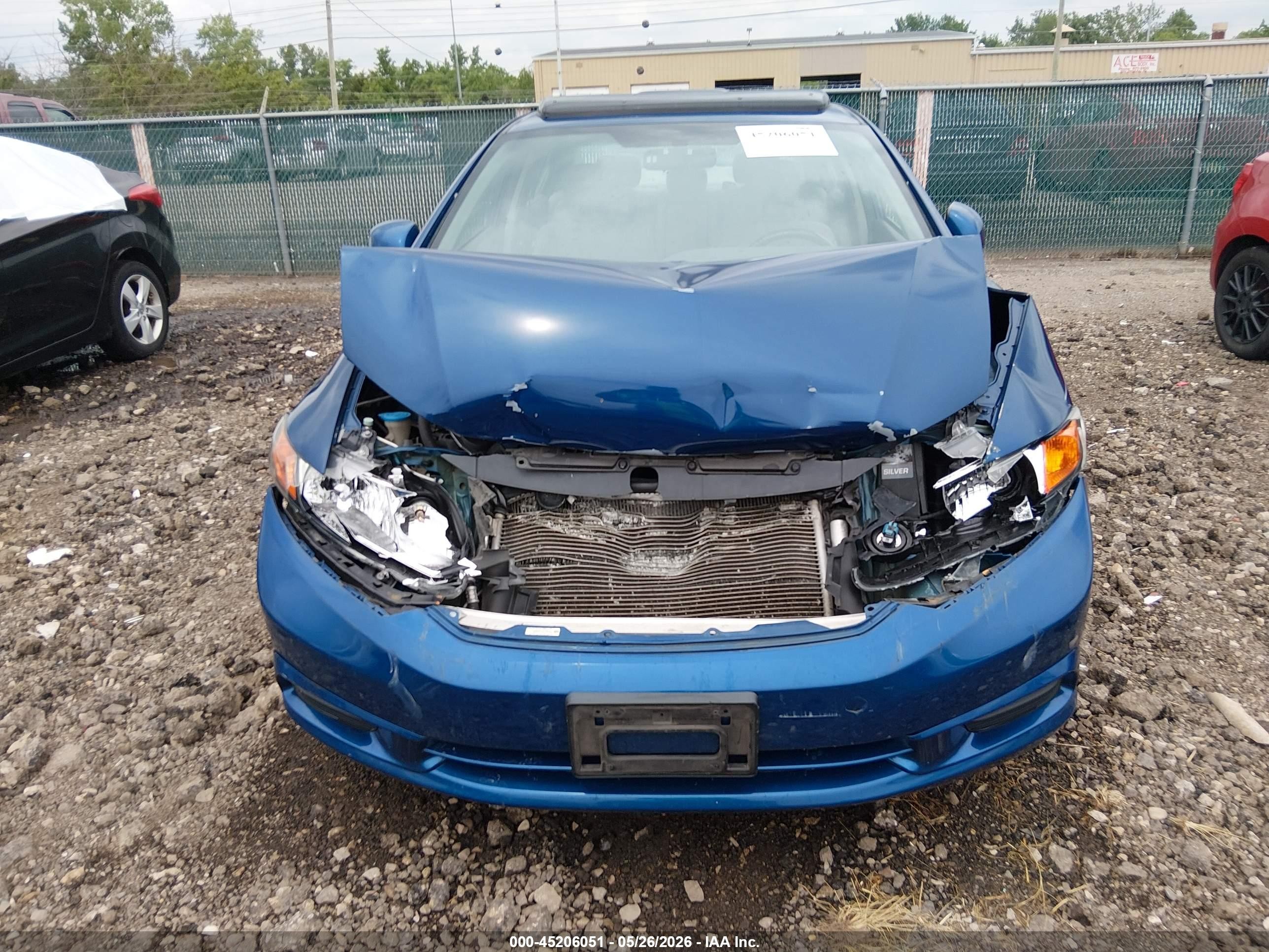 2012 Honda Civic Ex-l Blue vin: 19XFB2F9XCE023058