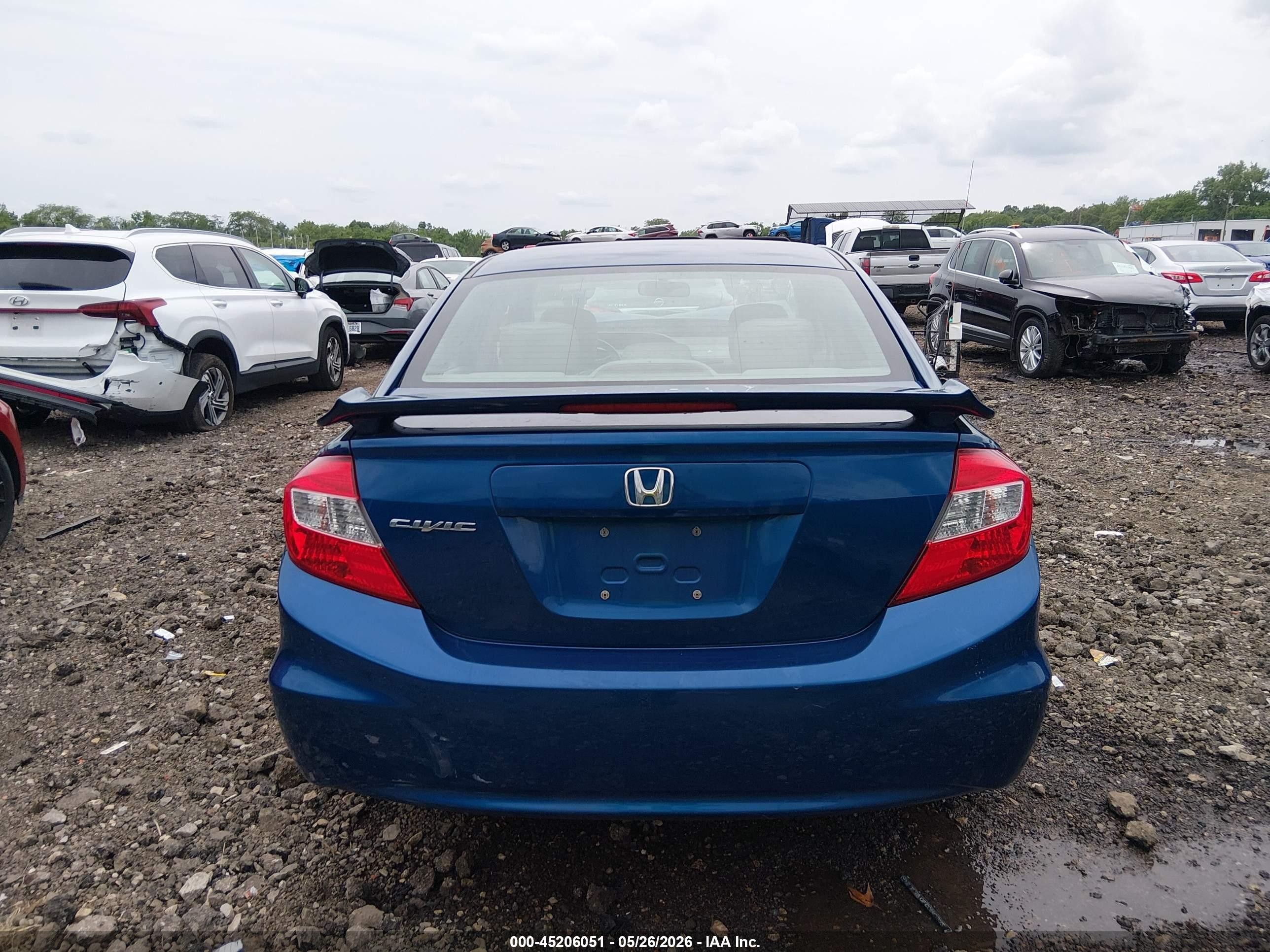 2012 Honda Civic Ex-l Blue vin: 19XFB2F9XCE023058