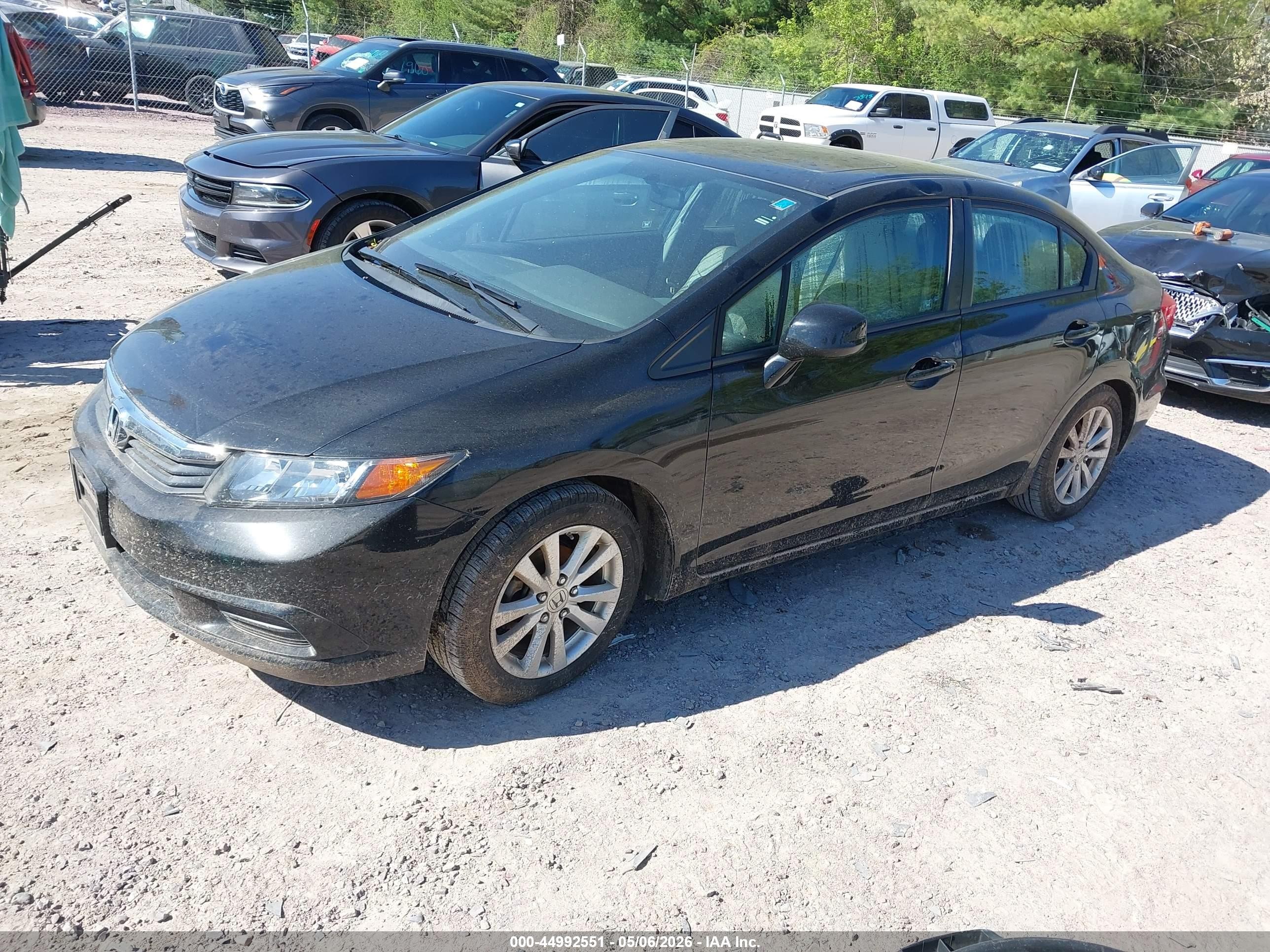 2012 Honda Civic Ex-l Black vin: 19XFB2F9XCE050101
