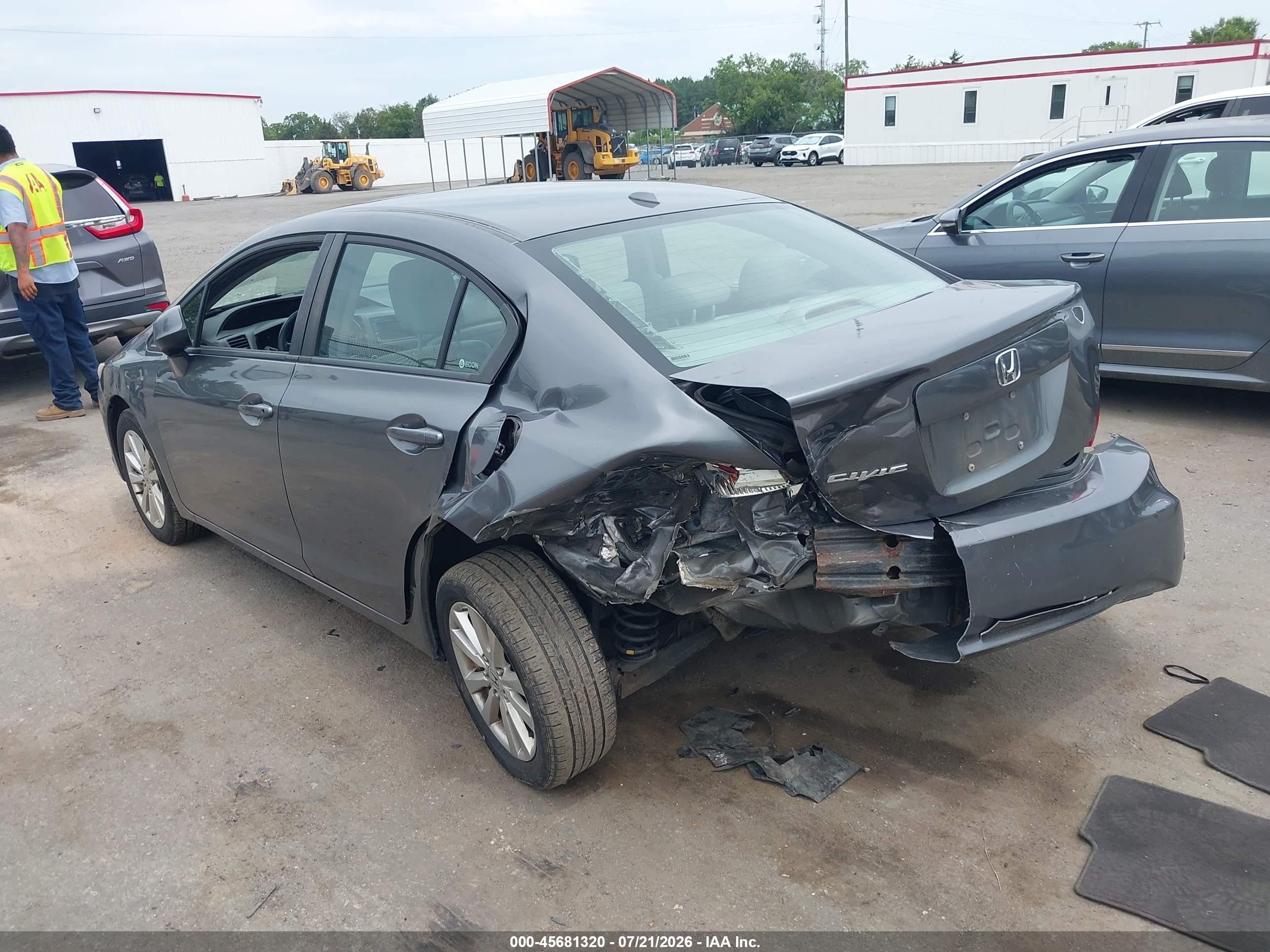 2012 Honda Civic Ex-l Gray vin: 19XFB2F9XCE328320
