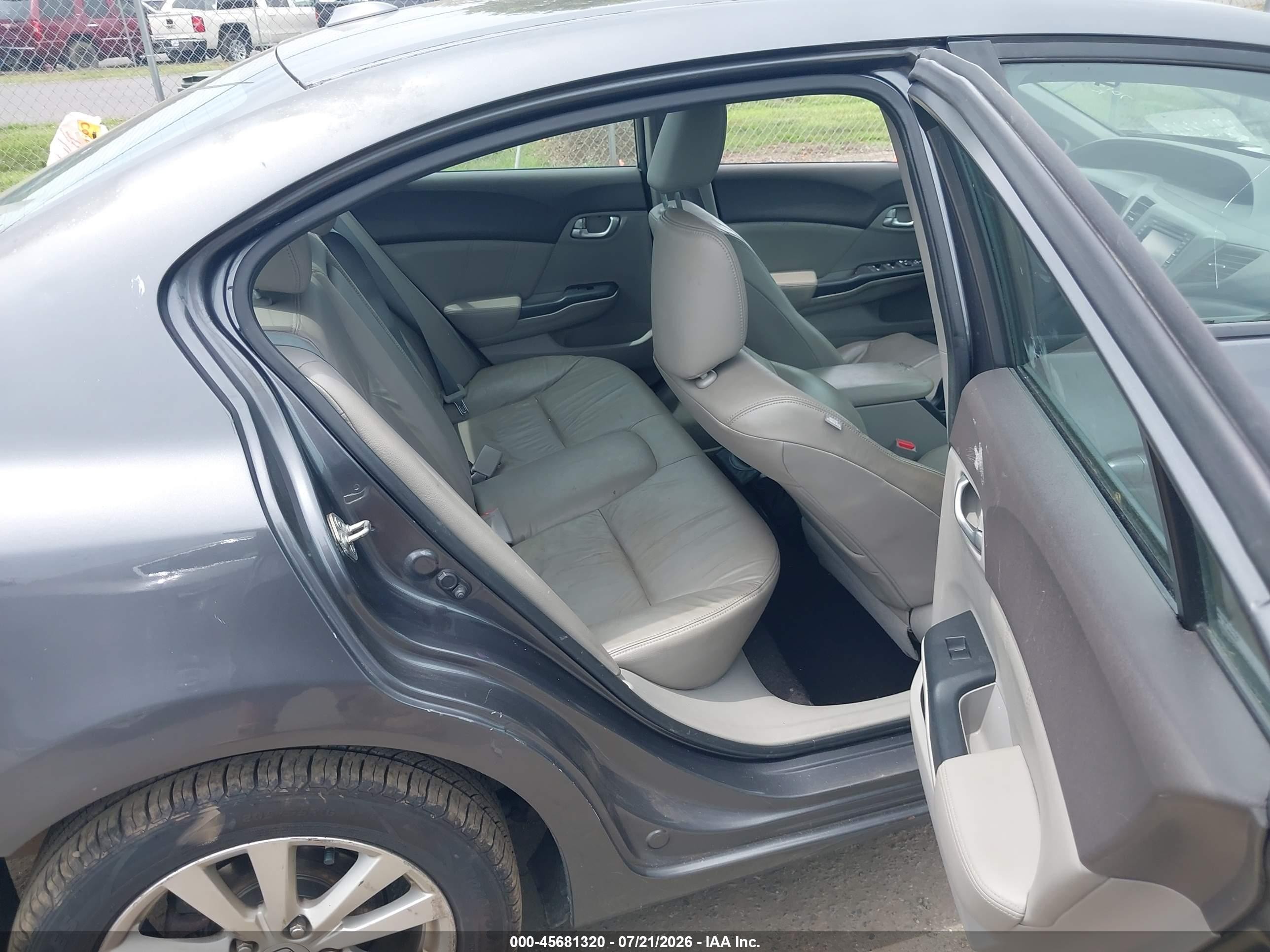 2012 Honda Civic Ex-l Gray vin: 19XFB2F9XCE328320