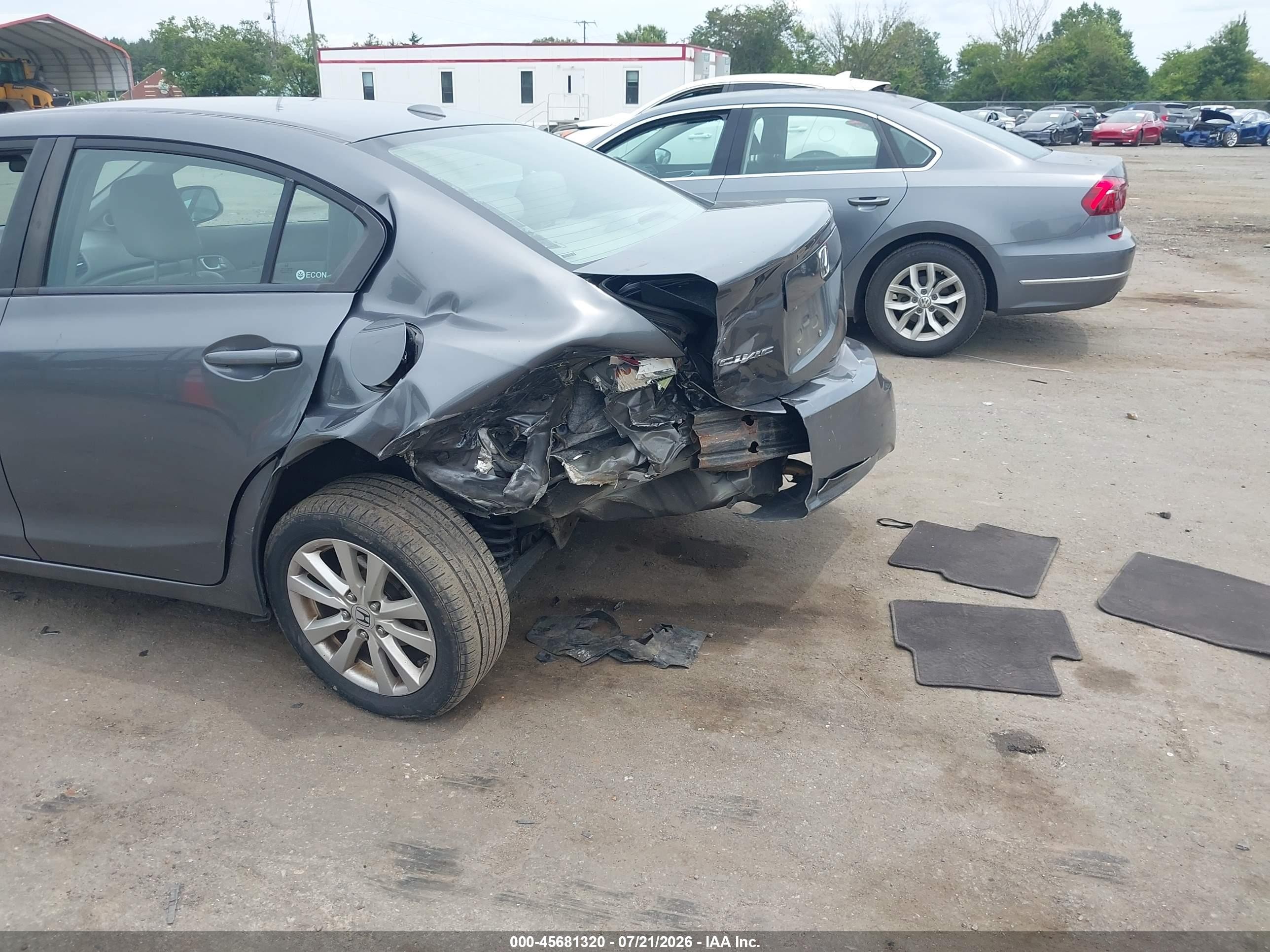 2012 Honda Civic Ex-l Gray vin: 19XFB2F9XCE328320