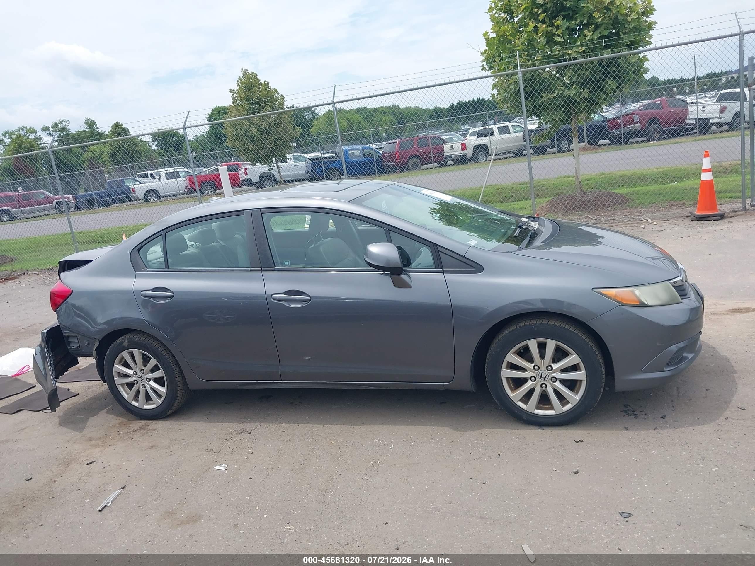 2012 Honda Civic Ex-l Gray vin: 19XFB2F9XCE328320