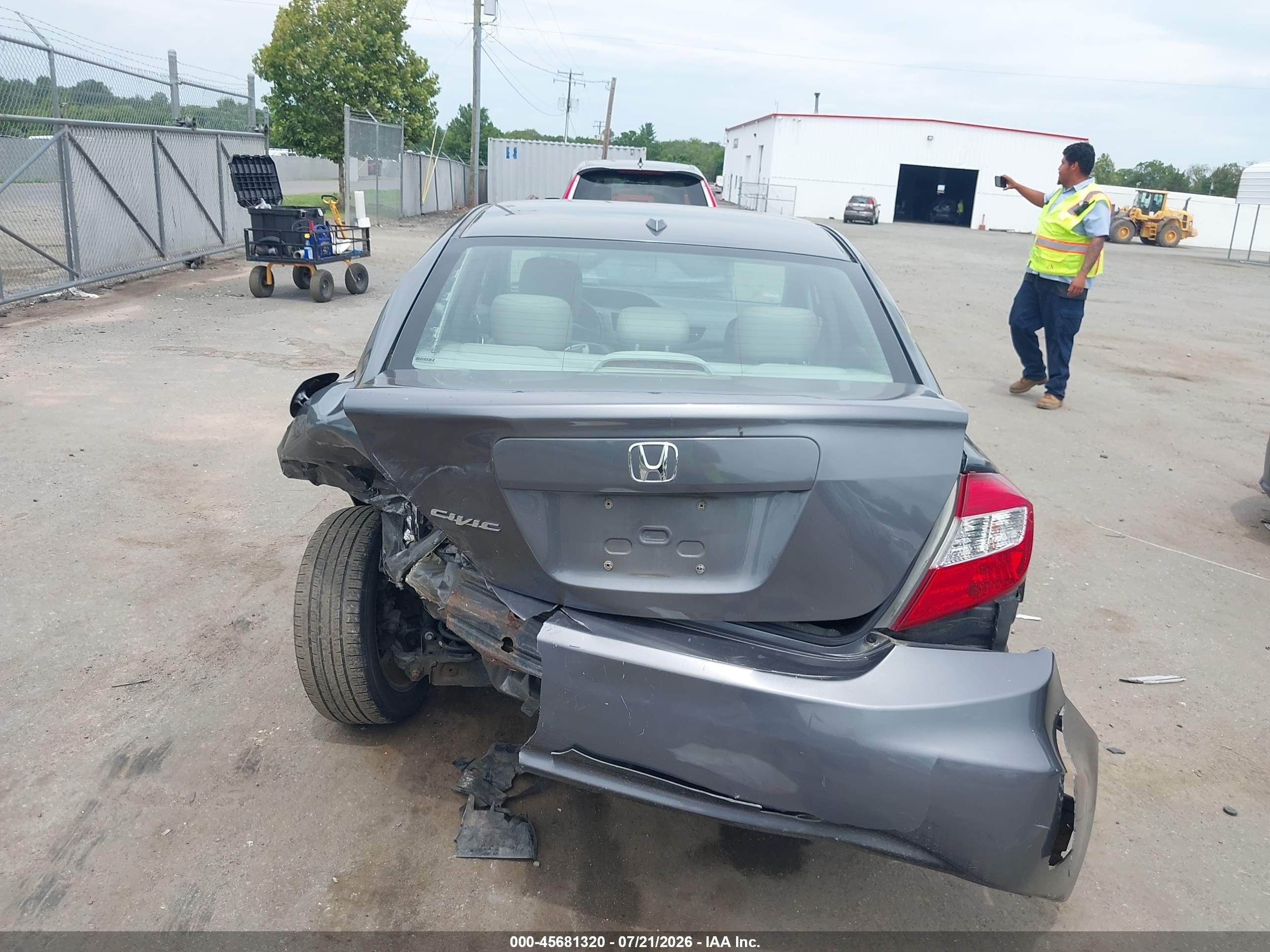 2012 Honda Civic Ex-l Gray vin: 19XFB2F9XCE328320