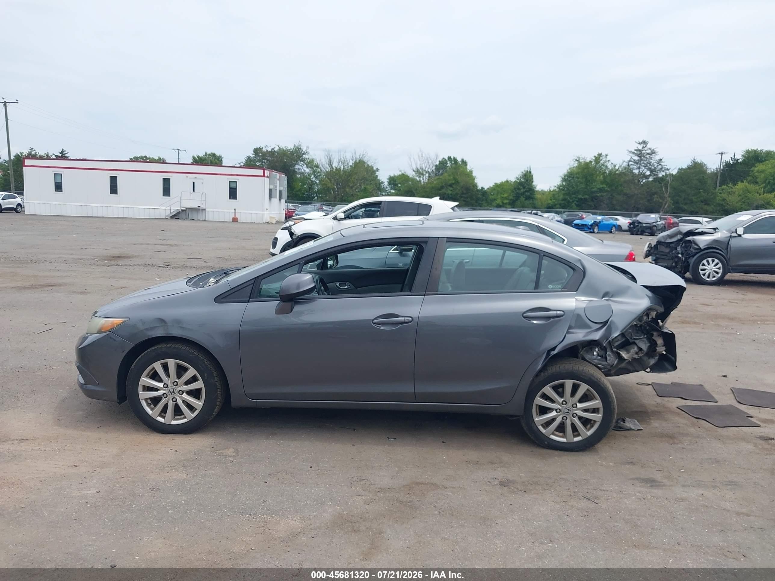 2012 Honda Civic Ex-l Gray vin: 19XFB2F9XCE328320