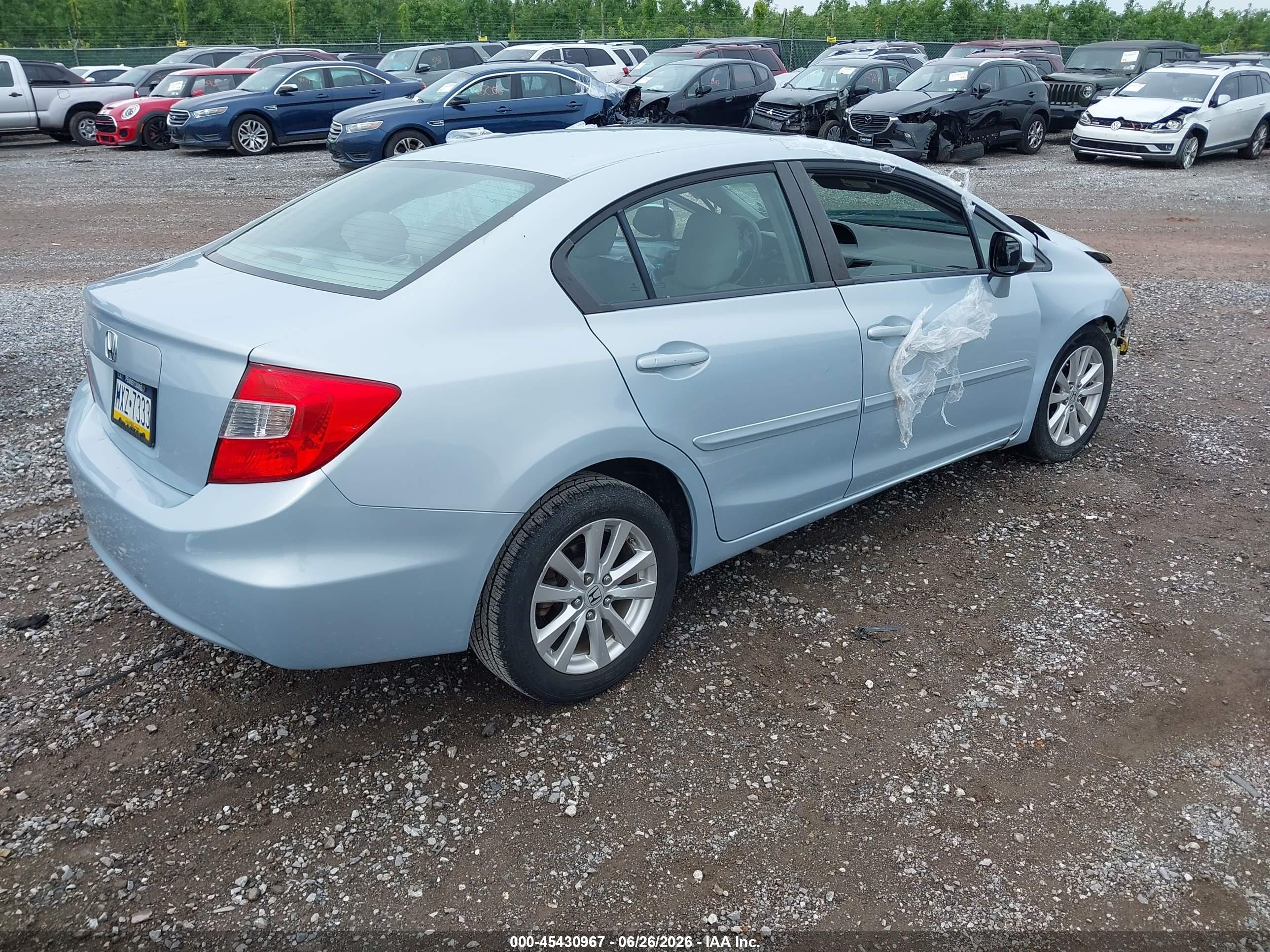 2012 Honda Civic Ex-l Синий vin: 19XFB2F9XCE331914