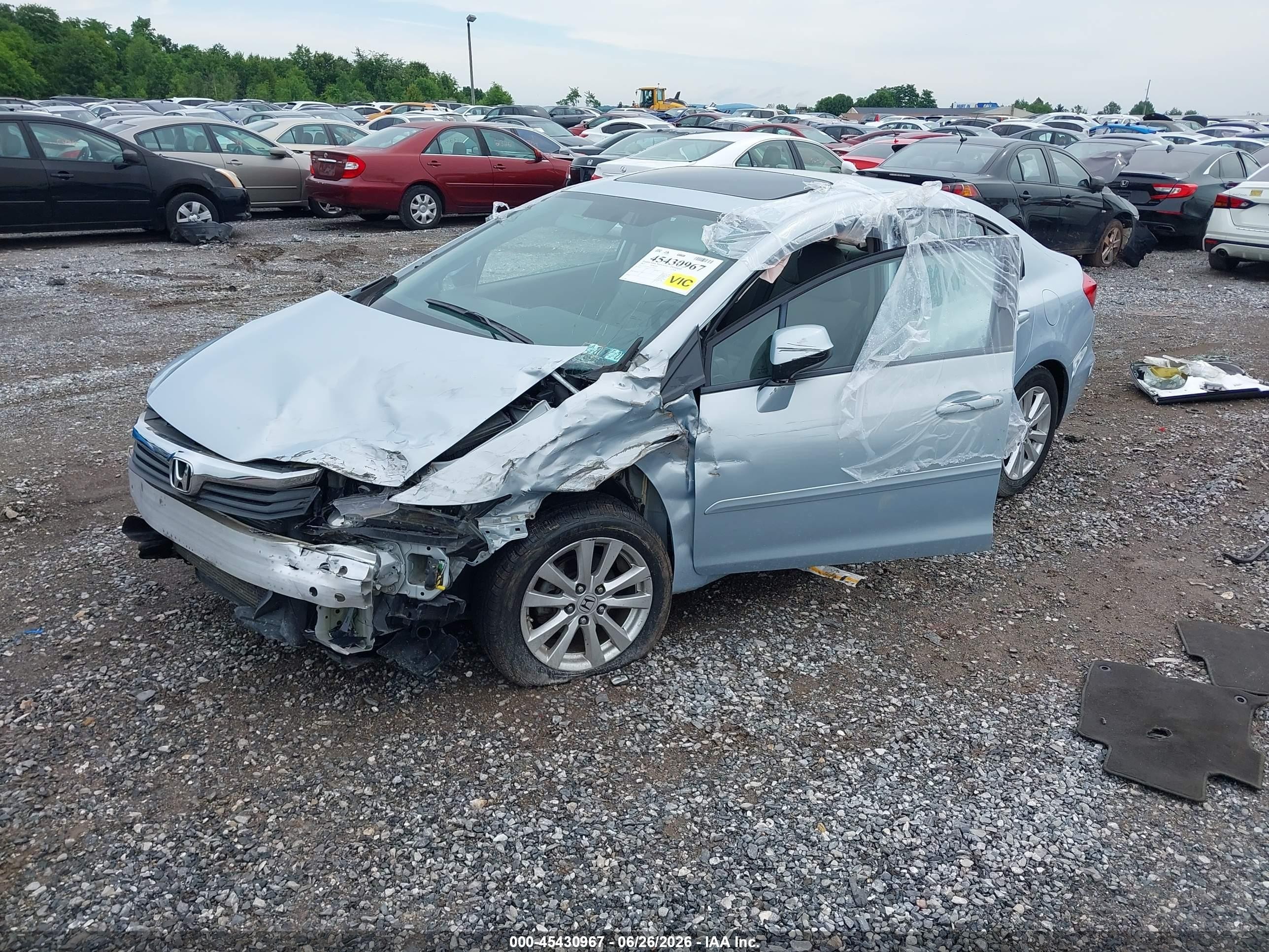 2012 Honda Civic Ex-l Синий vin: 19XFB2F9XCE331914