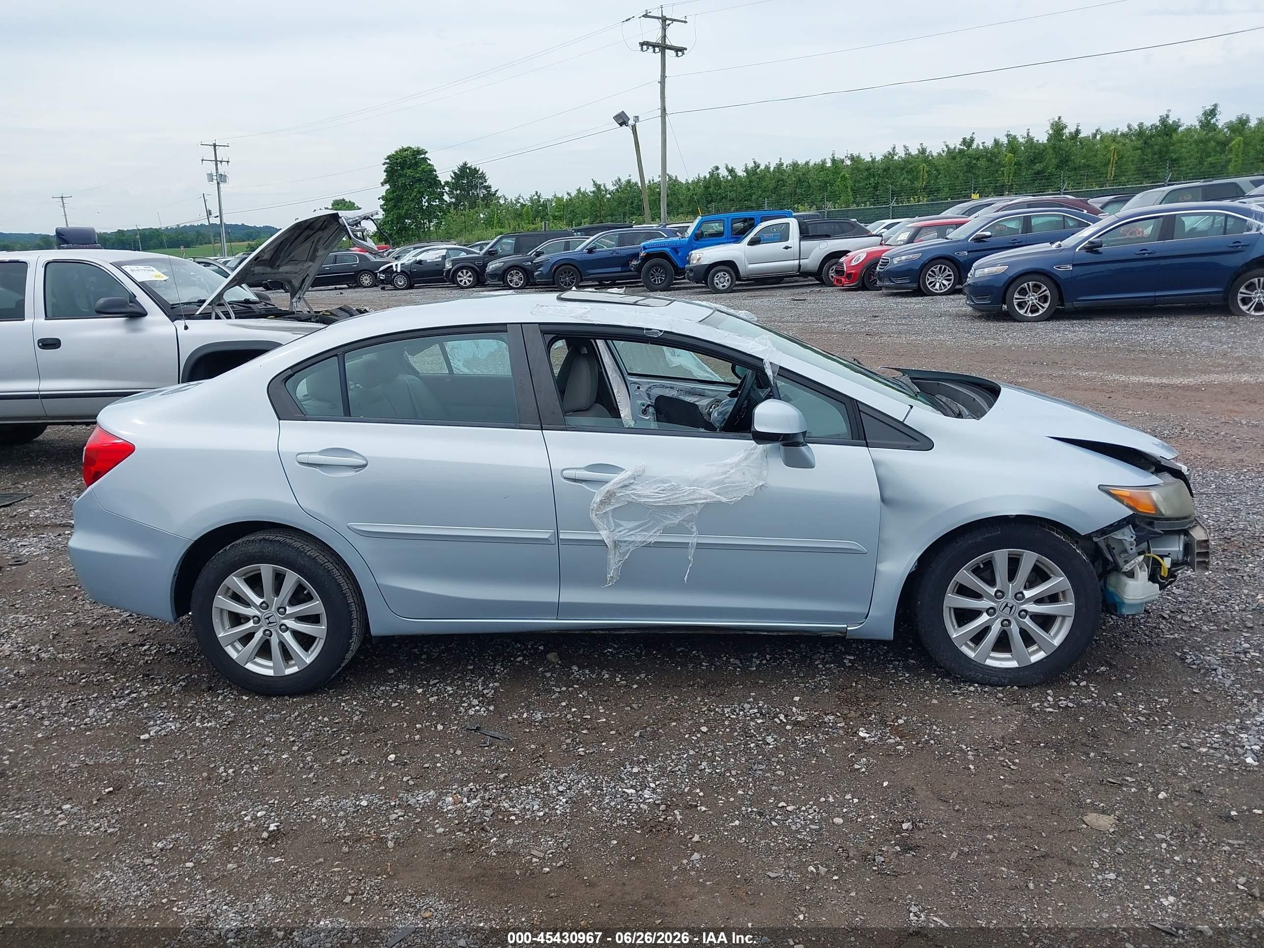 2012 Honda Civic Ex-l Синий vin: 19XFB2F9XCE331914