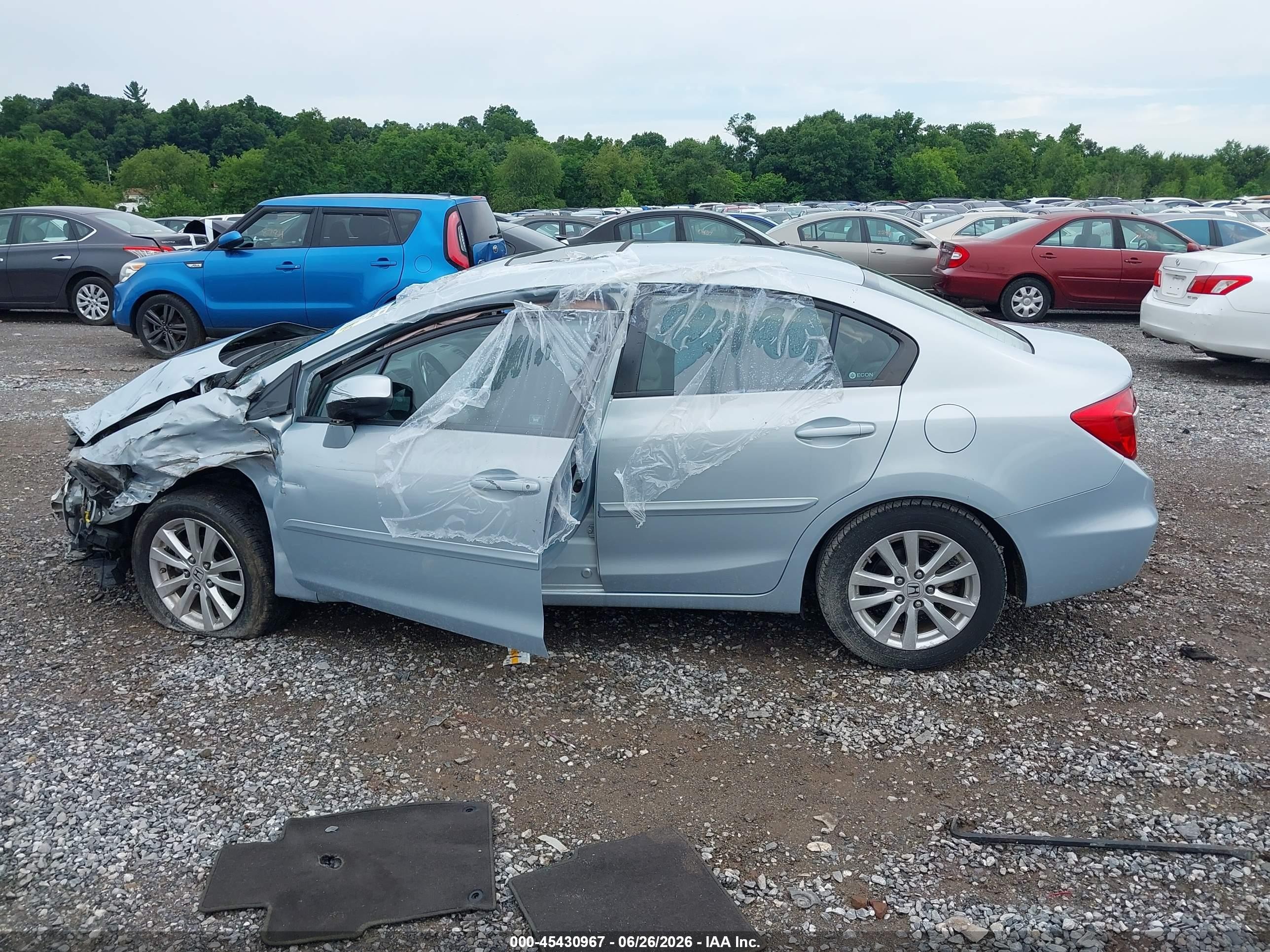 2012 Honda Civic Ex-l Синий vin: 19XFB2F9XCE331914