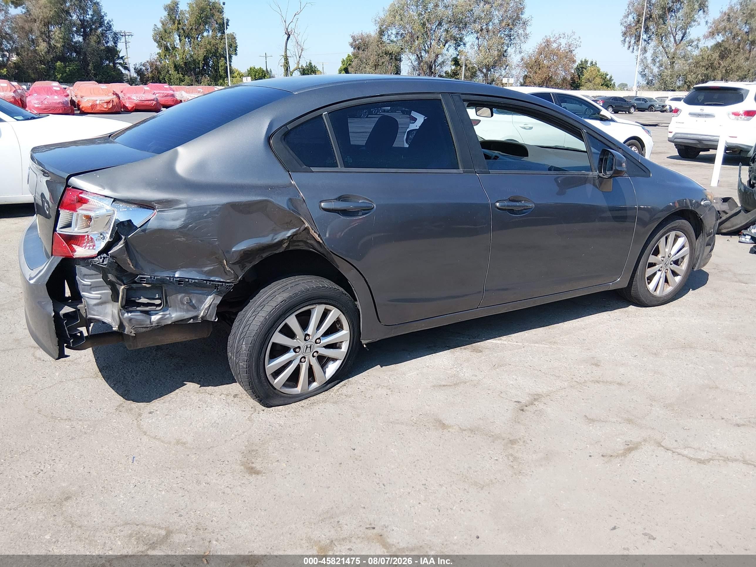2012 Honda Civic Ex-l Gray vin: 19XFB2F9XCE362144