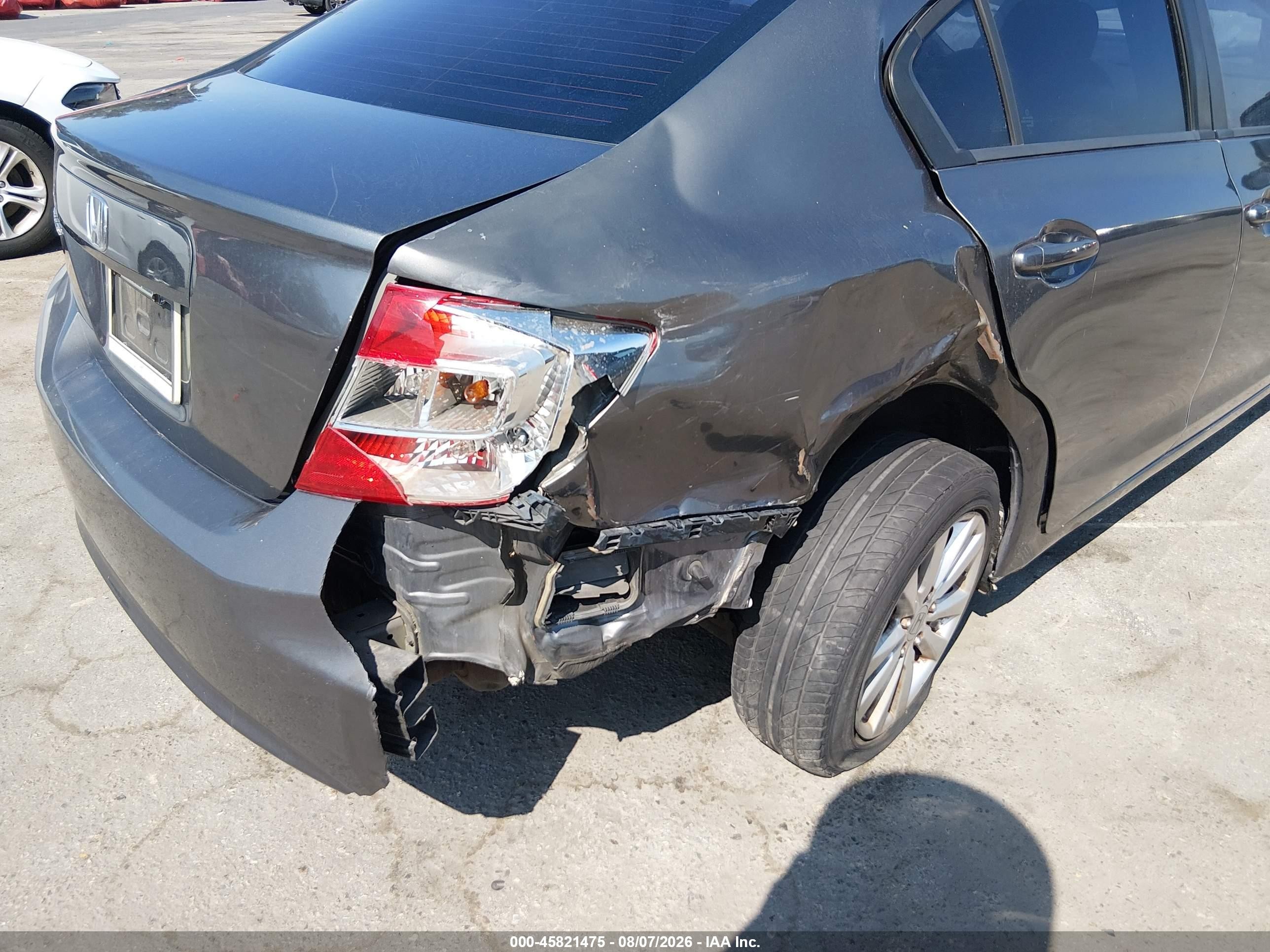 2012 Honda Civic Ex-l Gray vin: 19XFB2F9XCE362144