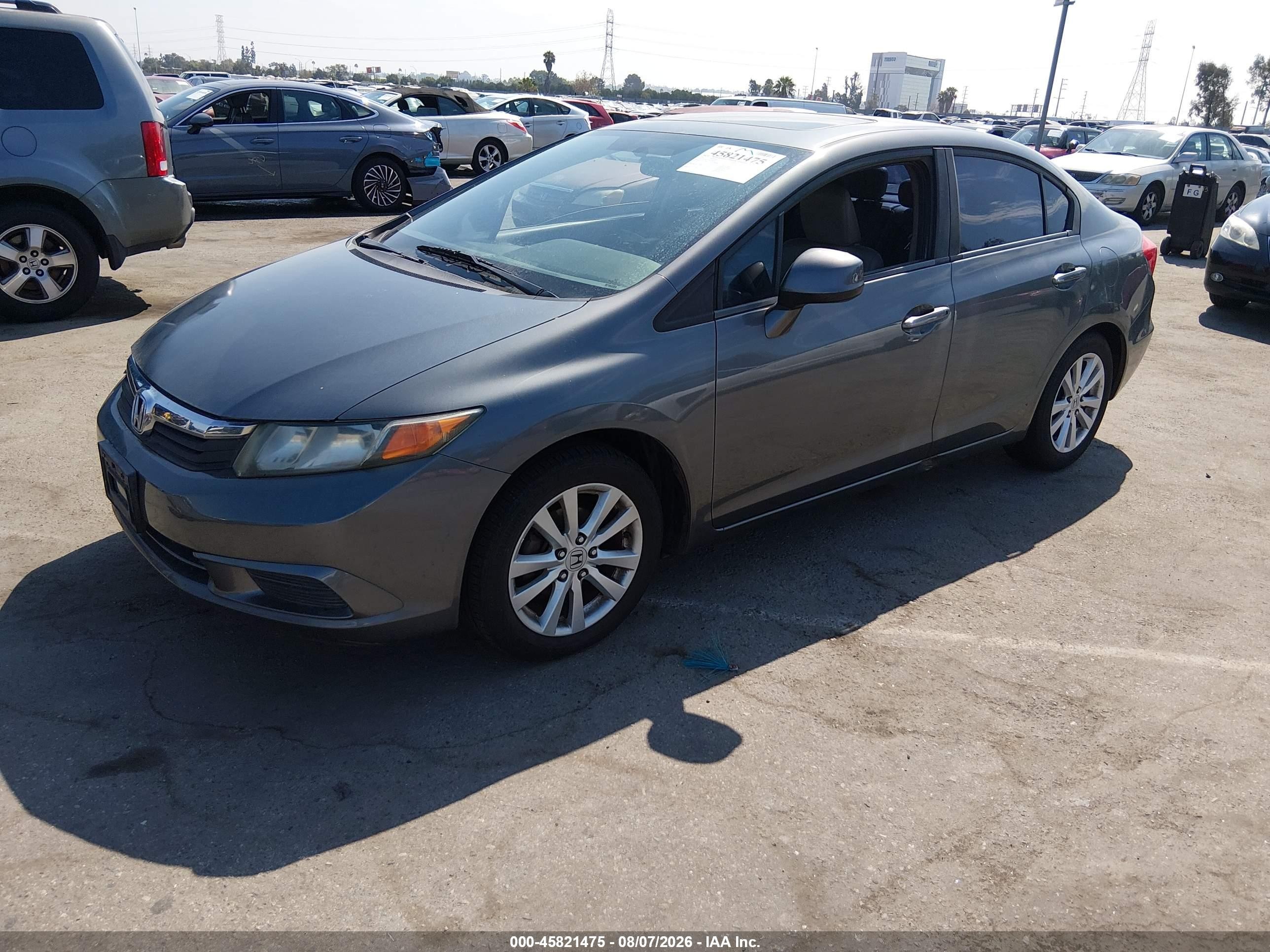 2012 Honda Civic Ex-l Gray vin: 19XFB2F9XCE362144