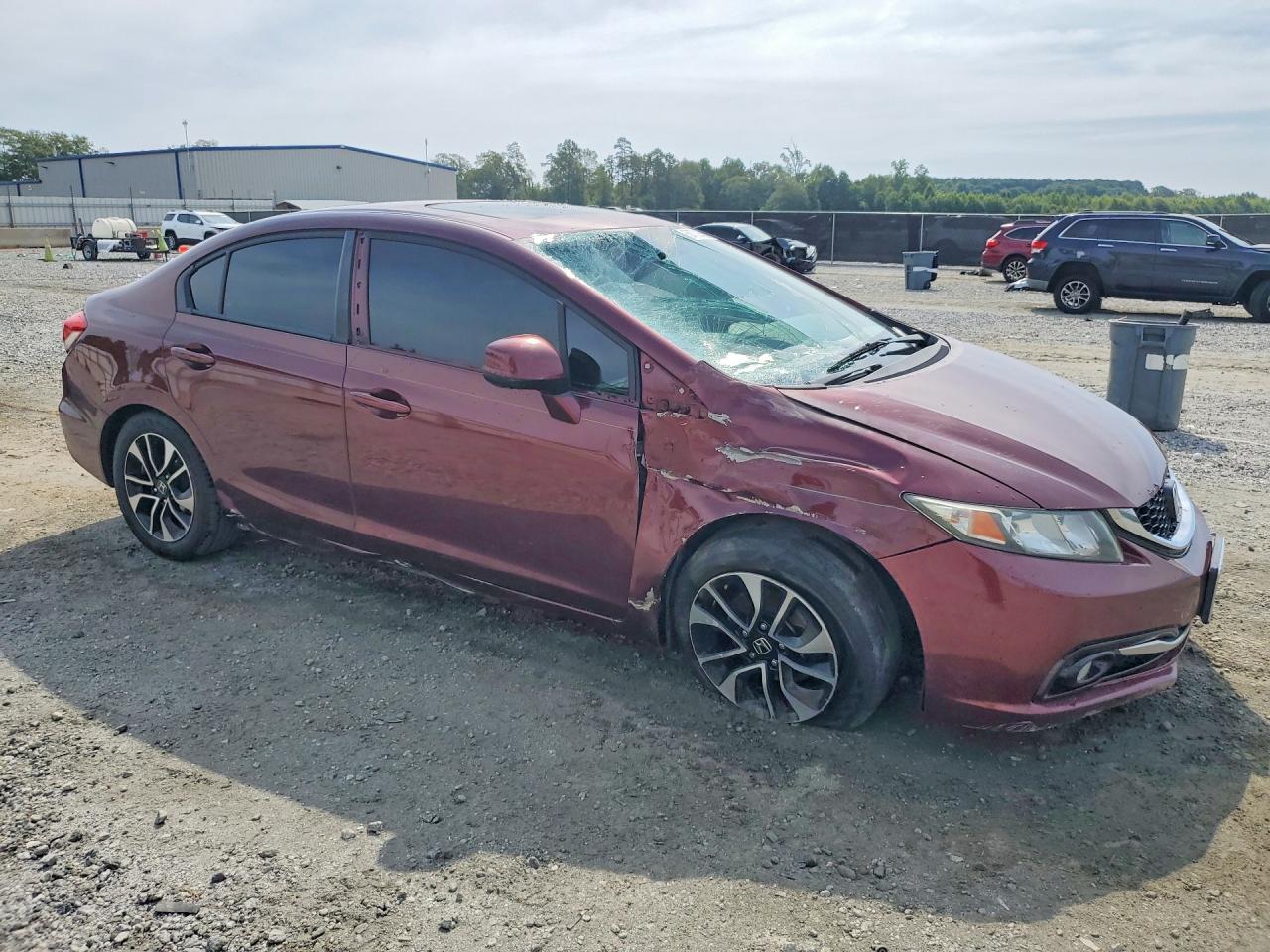 2013 Honda Civic Exl Burgundy vin: 19XFB2F9XDE058278