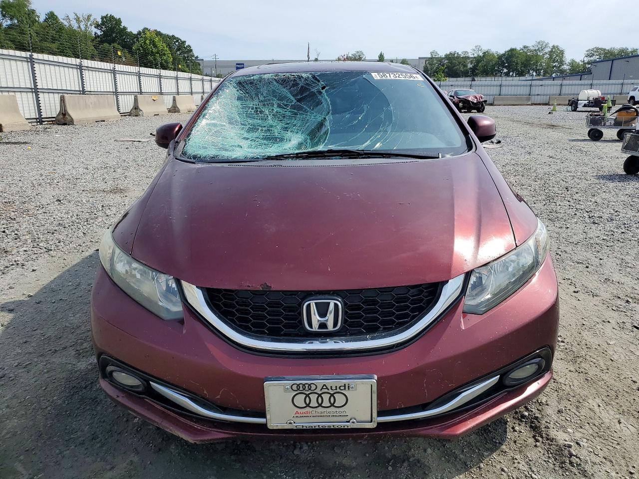 2013 Honda Civic Exl Burgundy vin: 19XFB2F9XDE058278