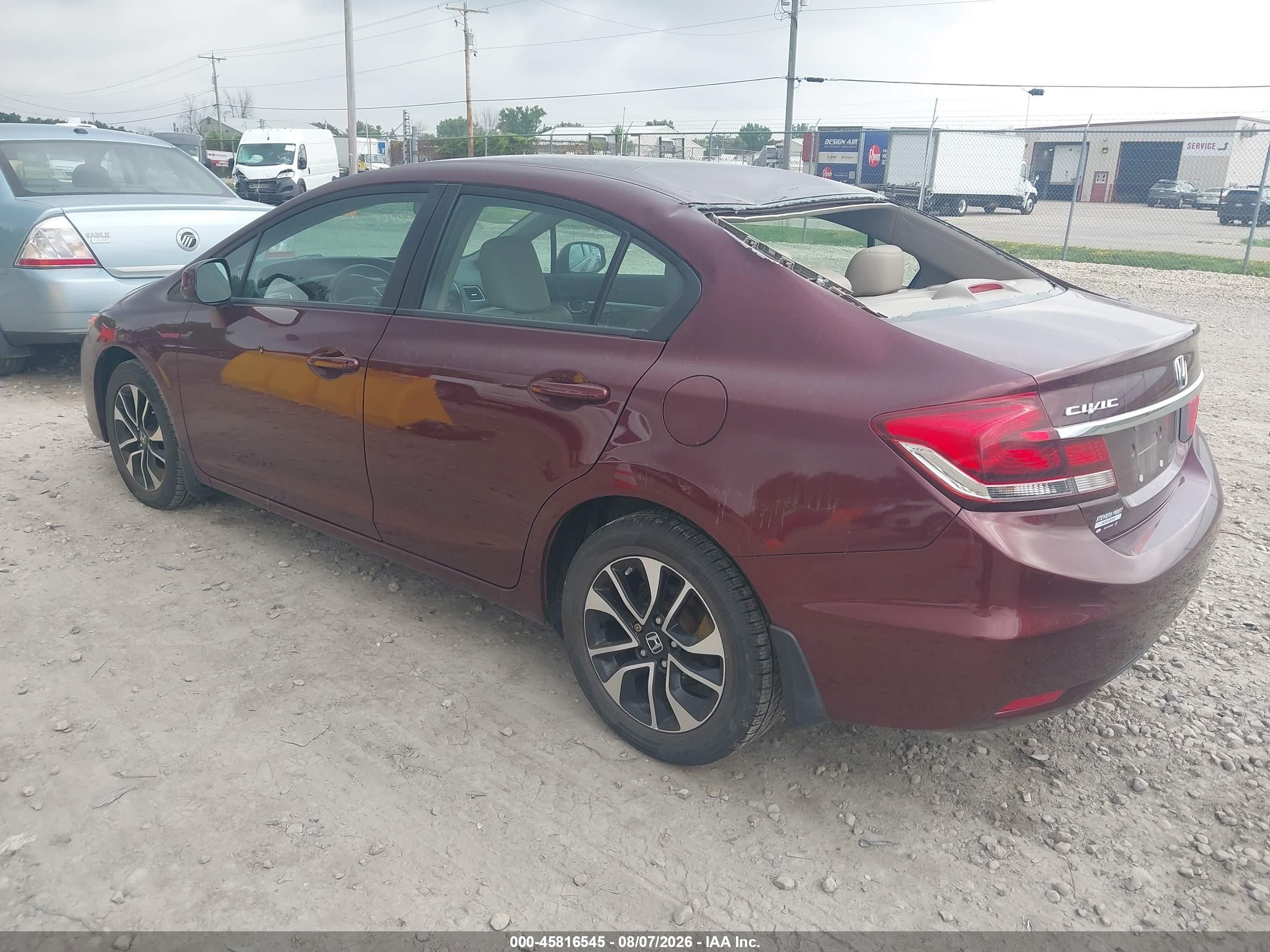 2013 Honda Civic Ex-l Maroon vin: 19XFB2F9XDE064775