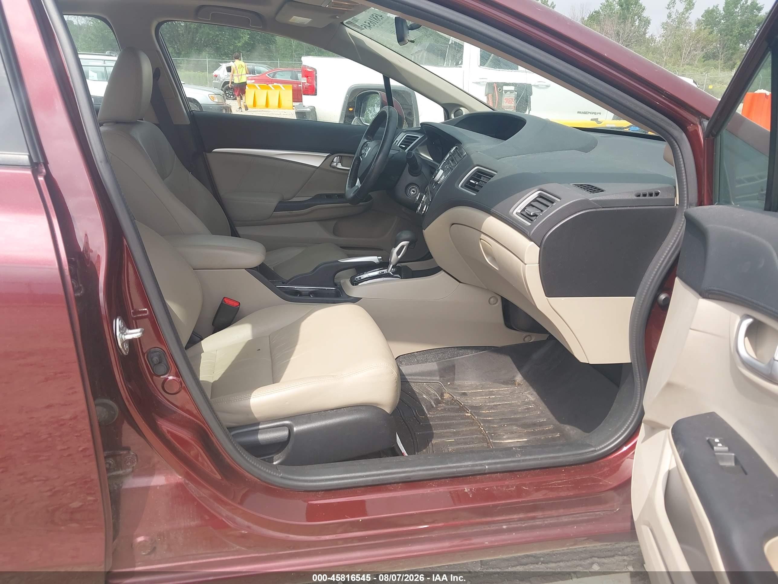 2013 Honda Civic Ex-l Maroon vin: 19XFB2F9XDE064775