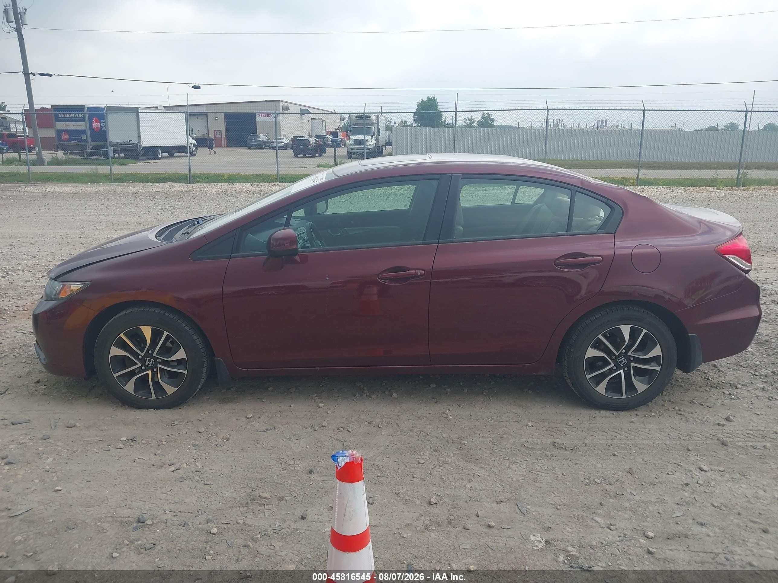 2013 Honda Civic Ex-l Maroon vin: 19XFB2F9XDE064775