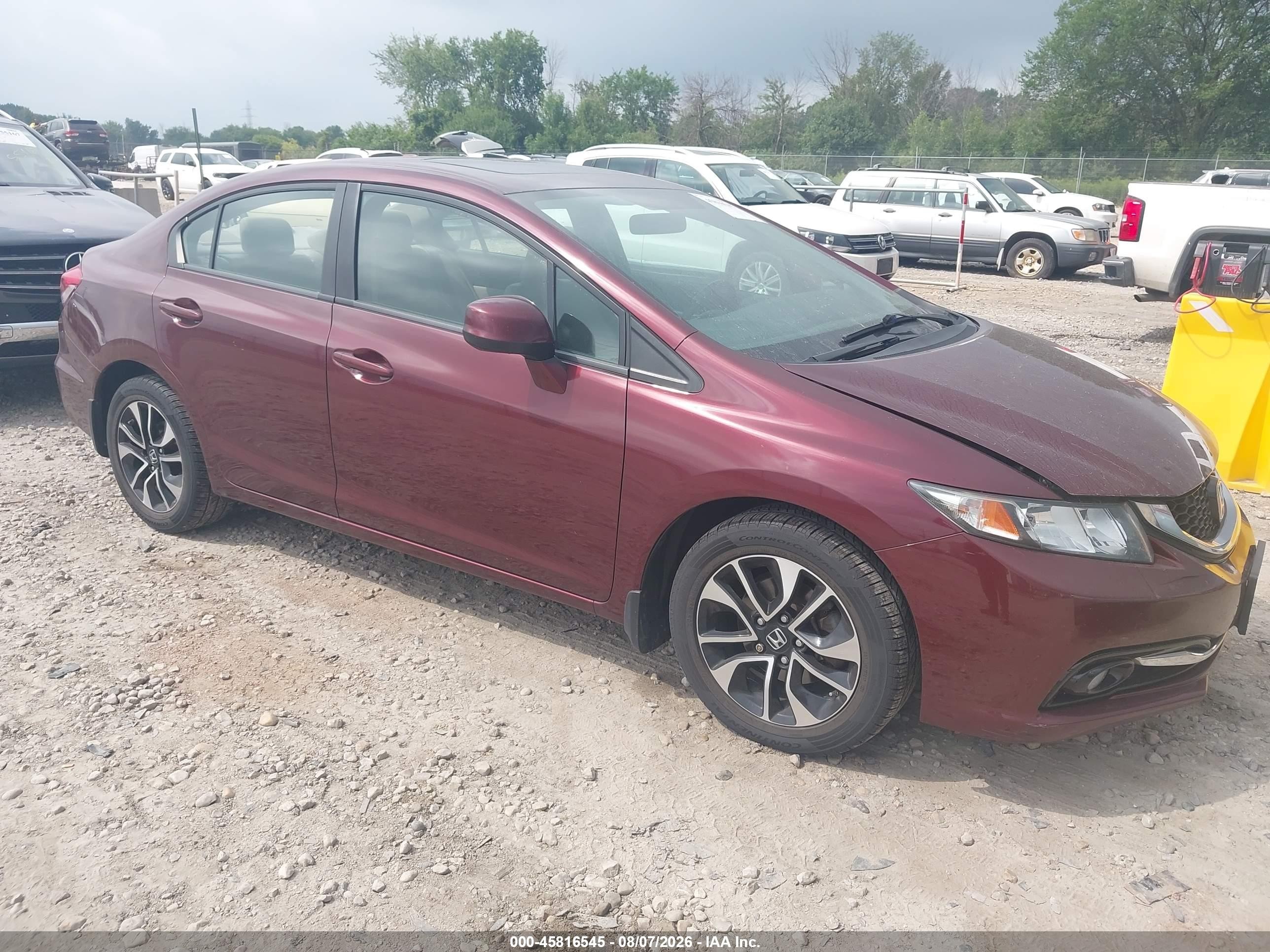2013 Honda Civic Ex-l Темно-бордовый vin: 19XFB2F9XDE064775