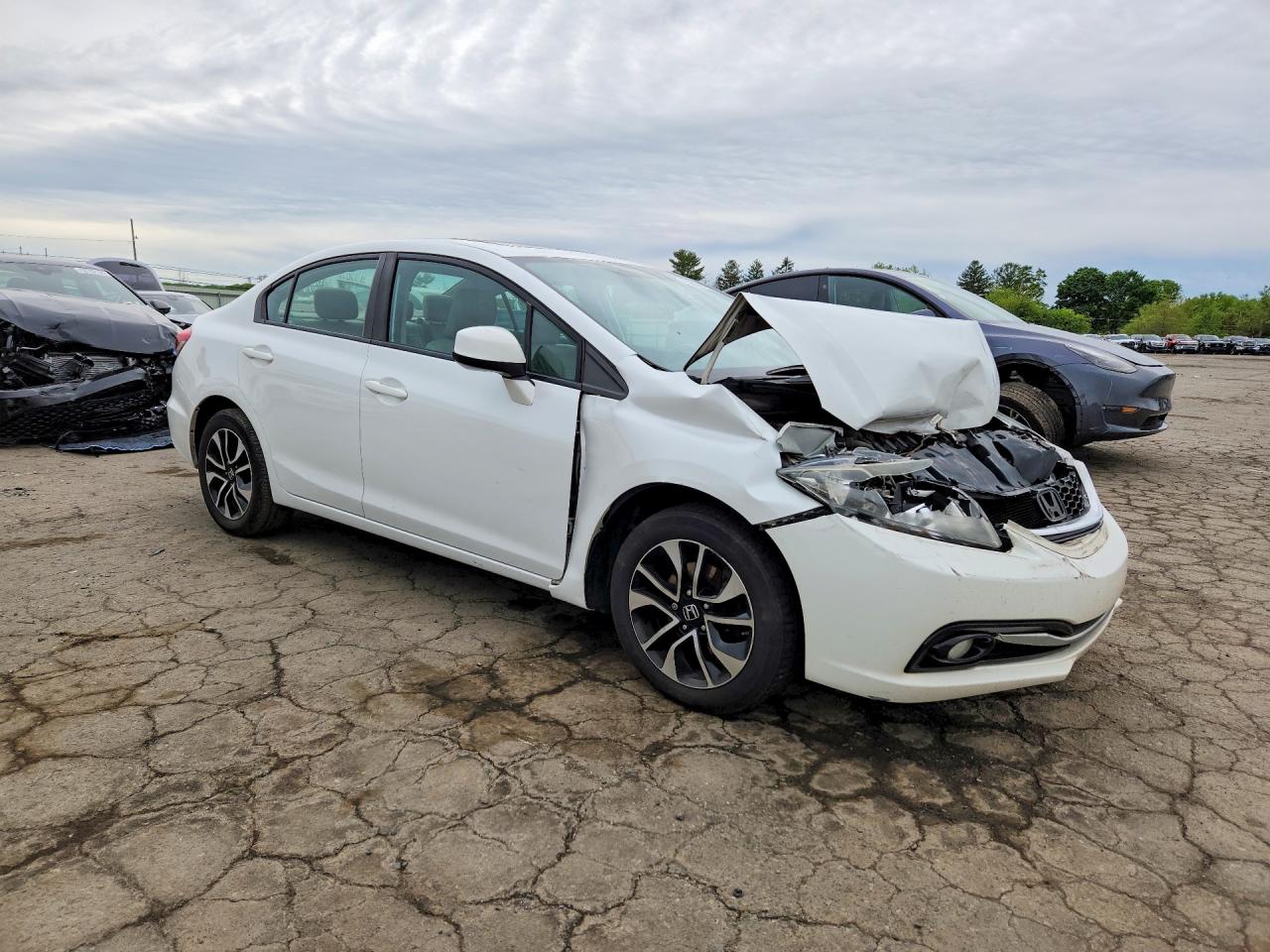2013 Honda Civic Exl White vin: 19XFB2F9XDE224878