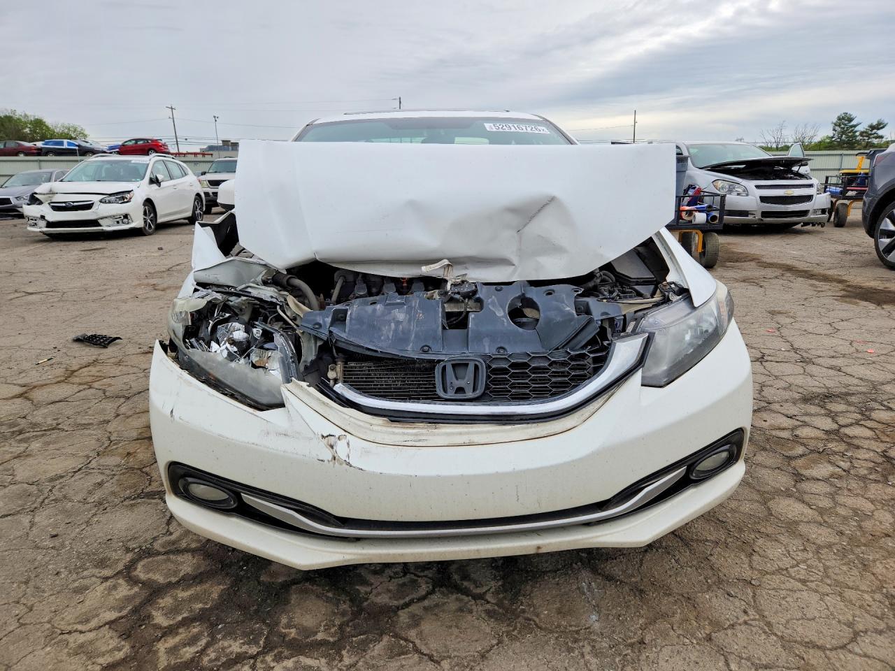 2013 Honda Civic Exl White vin: 19XFB2F9XDE224878