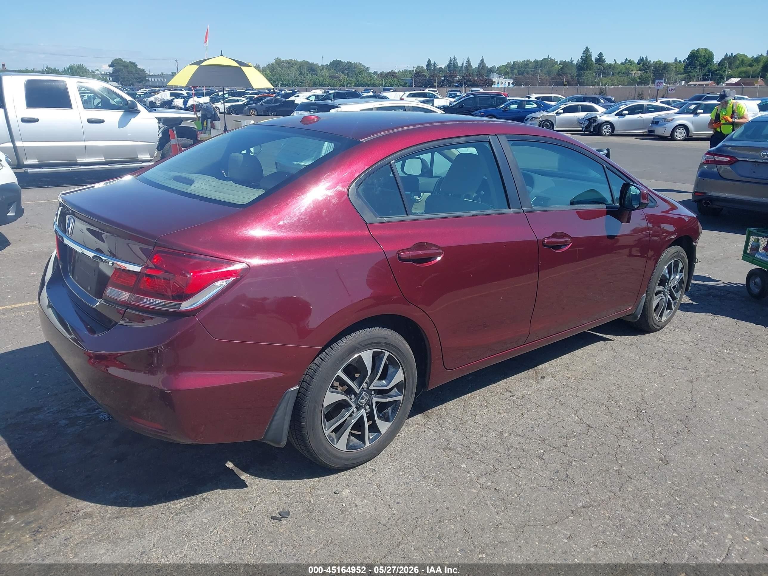 2013 Honda Civic Ex-l Burgundy vin: 19XFB2F9XDE265110