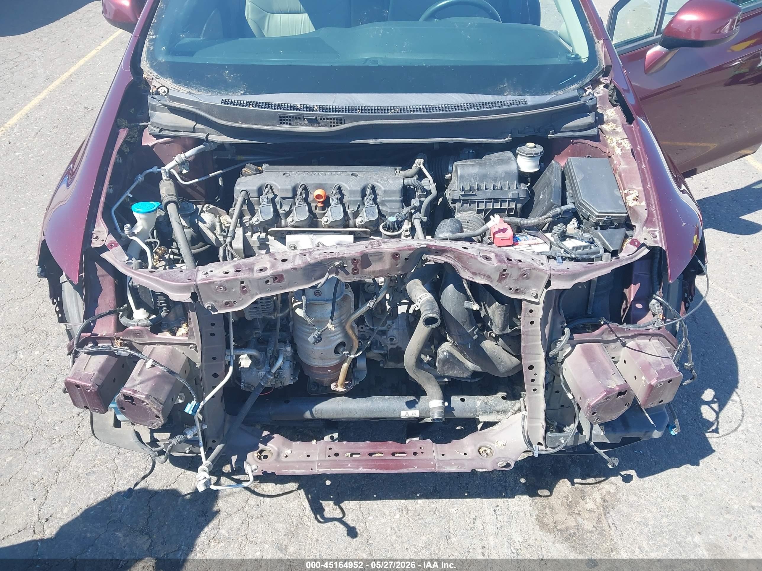 2013 Honda Civic Ex-l Burgundy vin: 19XFB2F9XDE265110