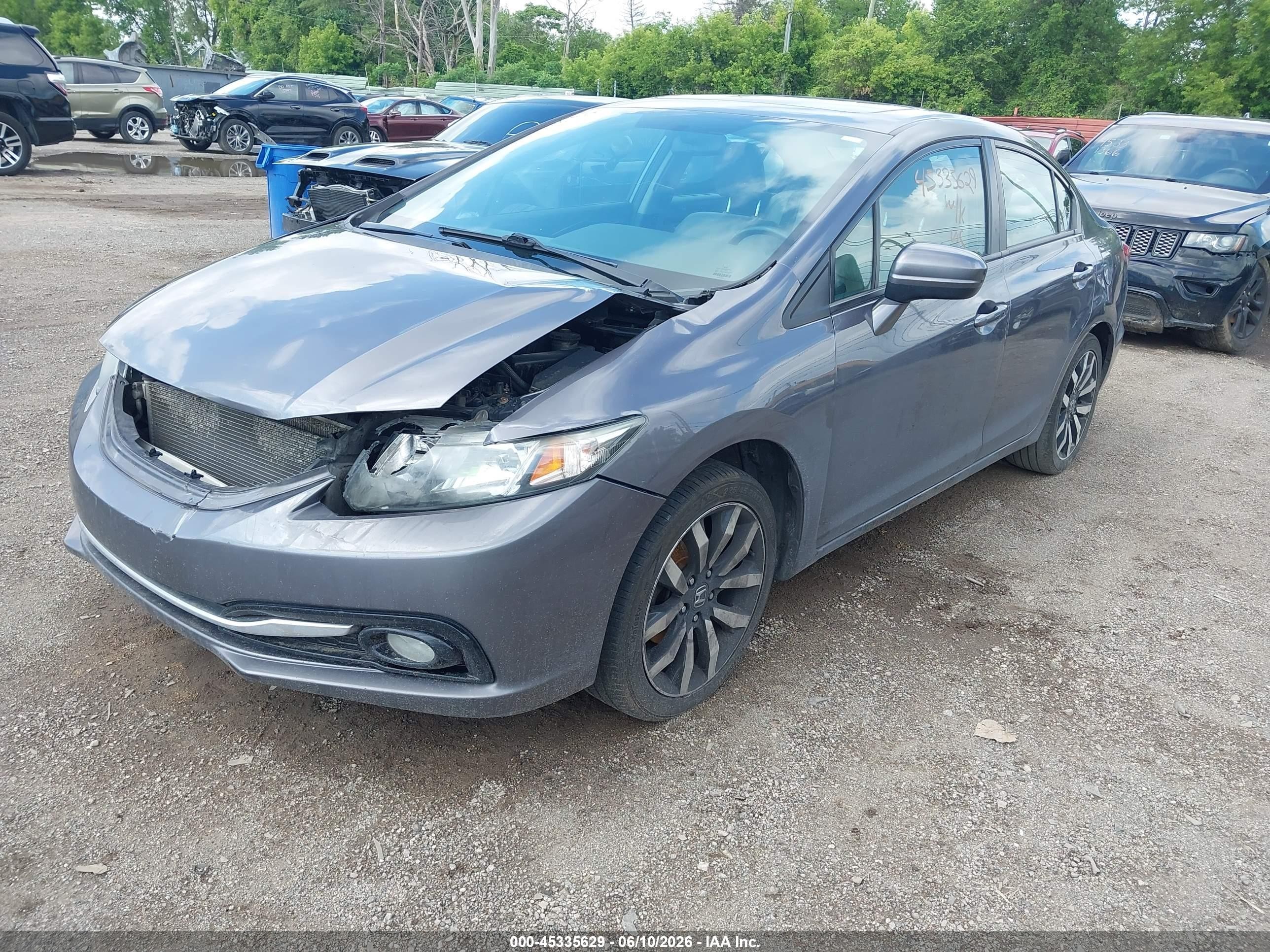 2014 Honda Civic Ex-l Gray vin: 19XFB2F9XEE034189