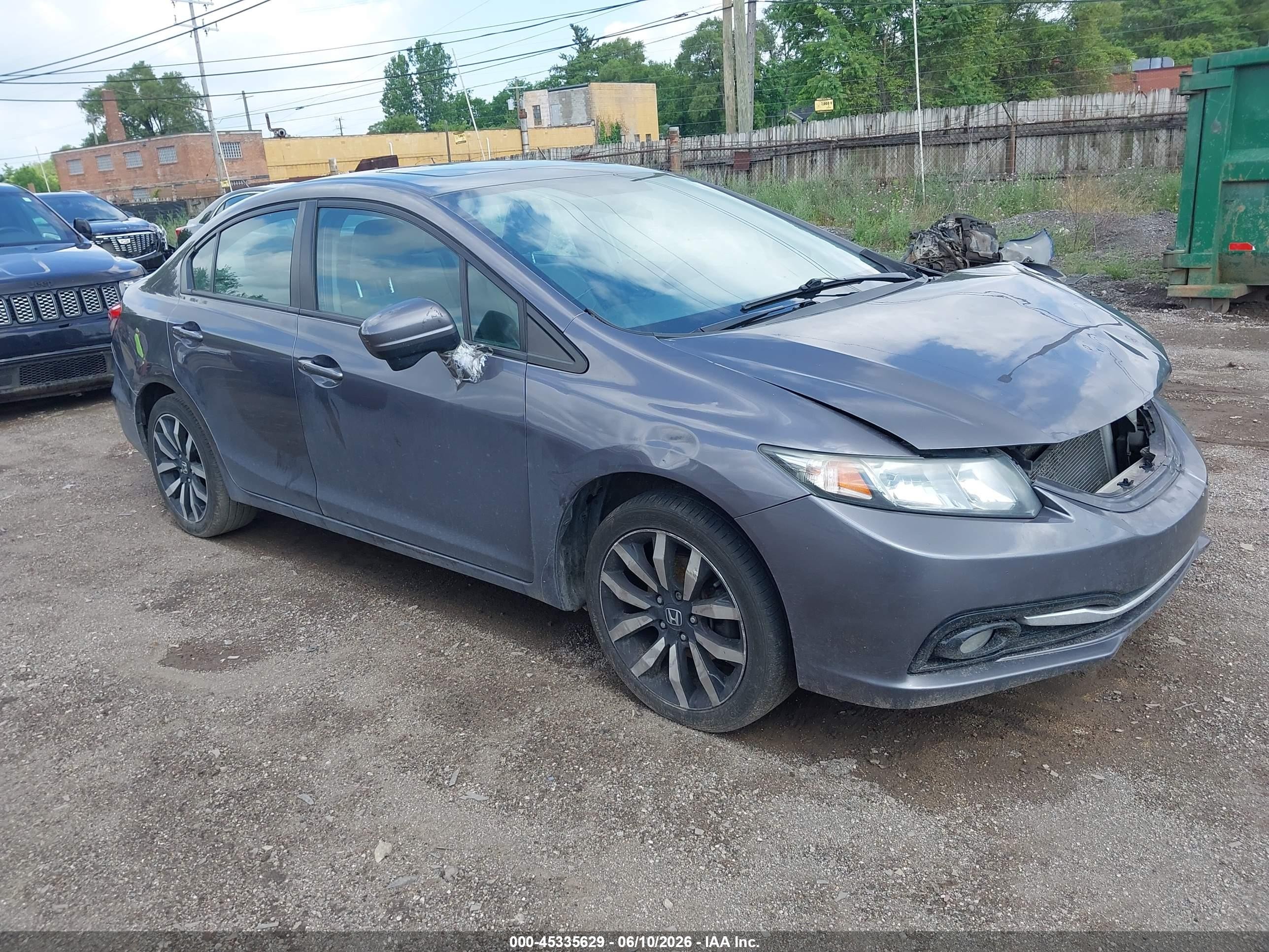 2014 Honda Civic Ex-l Gray vin: 19XFB2F9XEE034189
