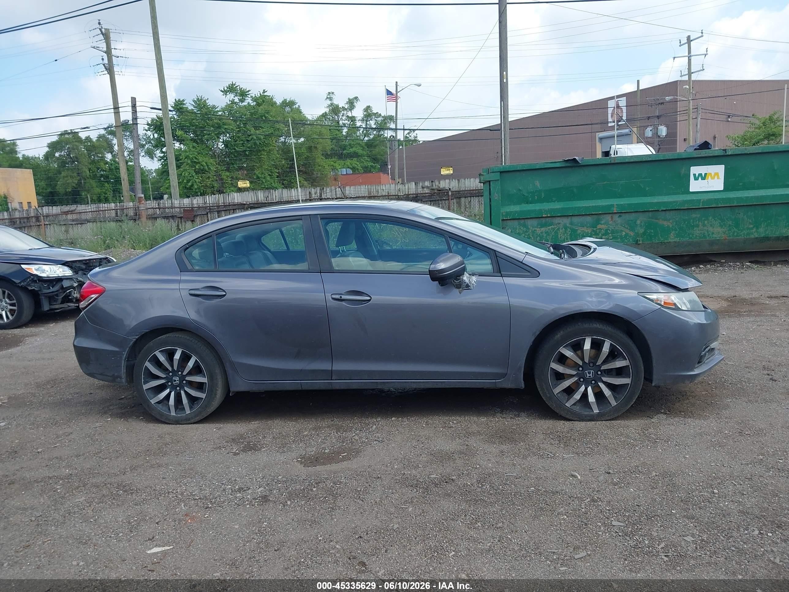 2014 Honda Civic Ex-l Gray vin: 19XFB2F9XEE034189