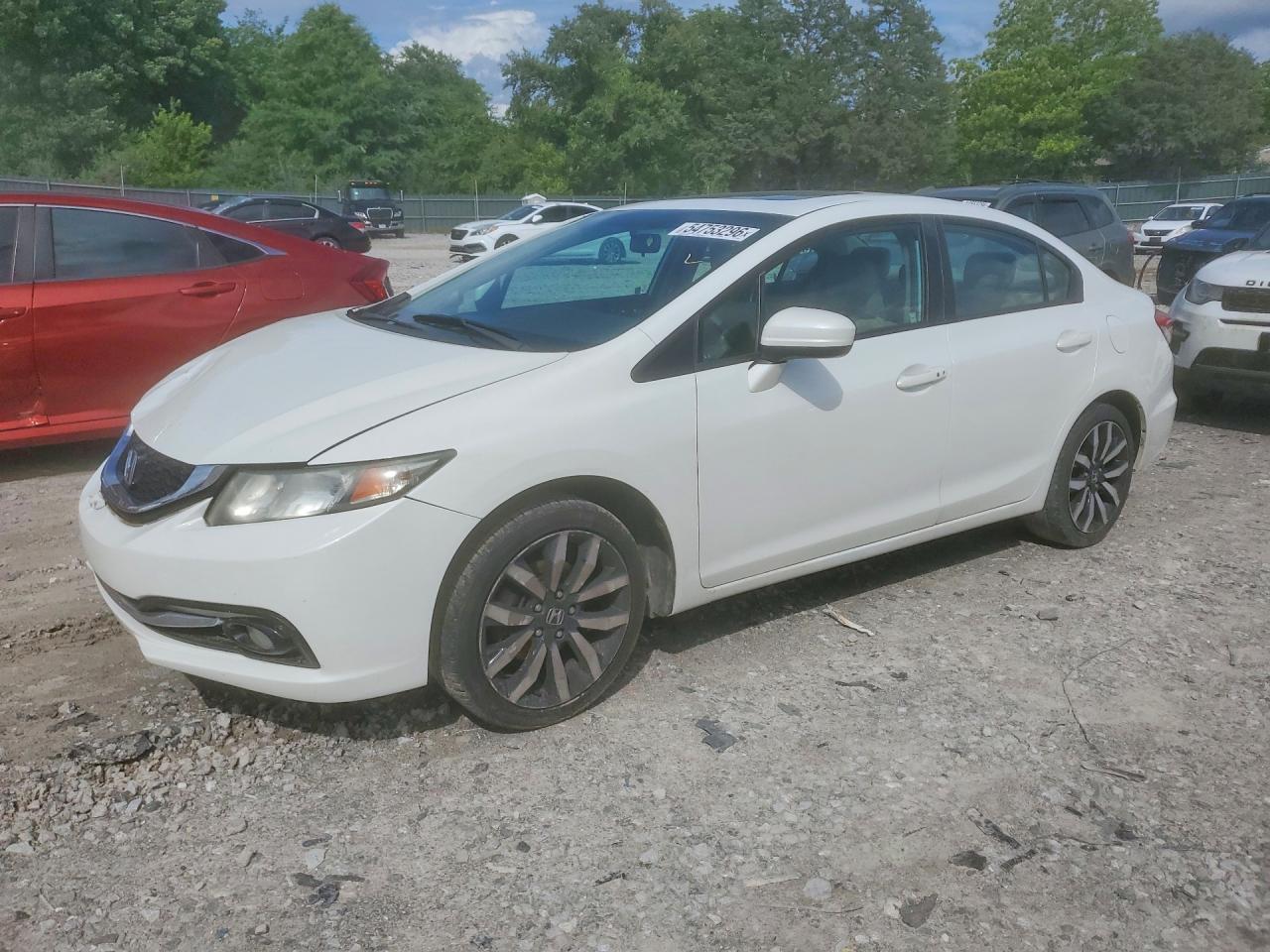 2014 Honda Civic Exl White vin: 19XFB2F9XEE049534