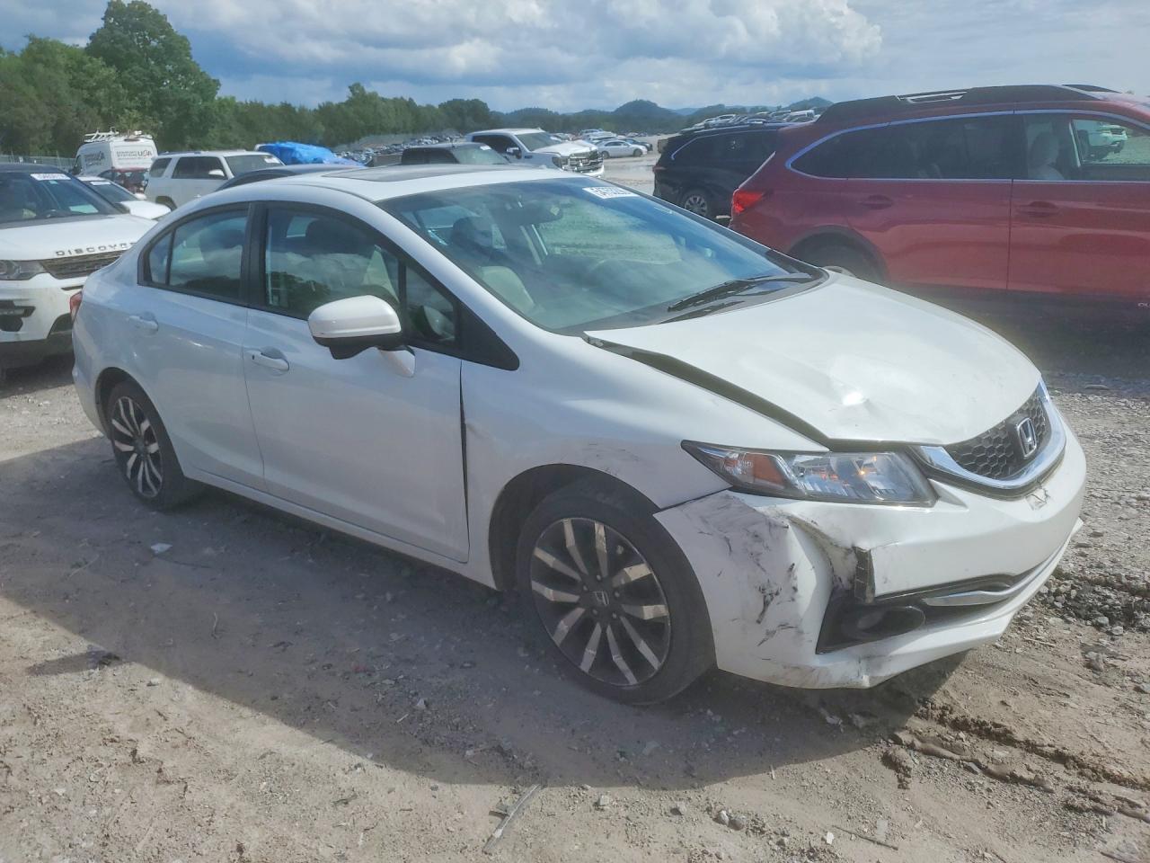 2014 Honda Civic Exl White vin: 19XFB2F9XEE049534