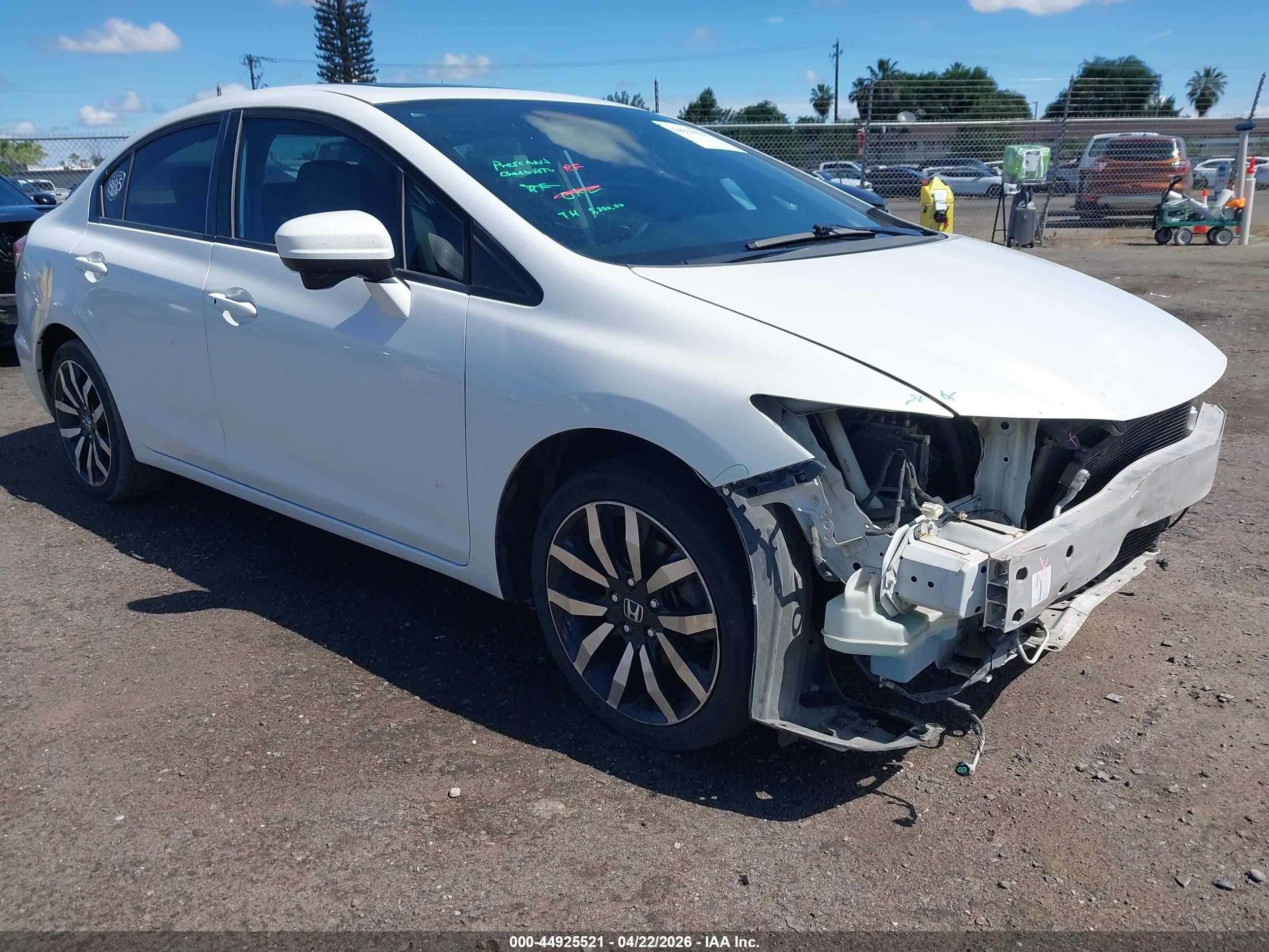 2014 Honda Civic Ex-l White vin: 19XFB2F9XEE204227