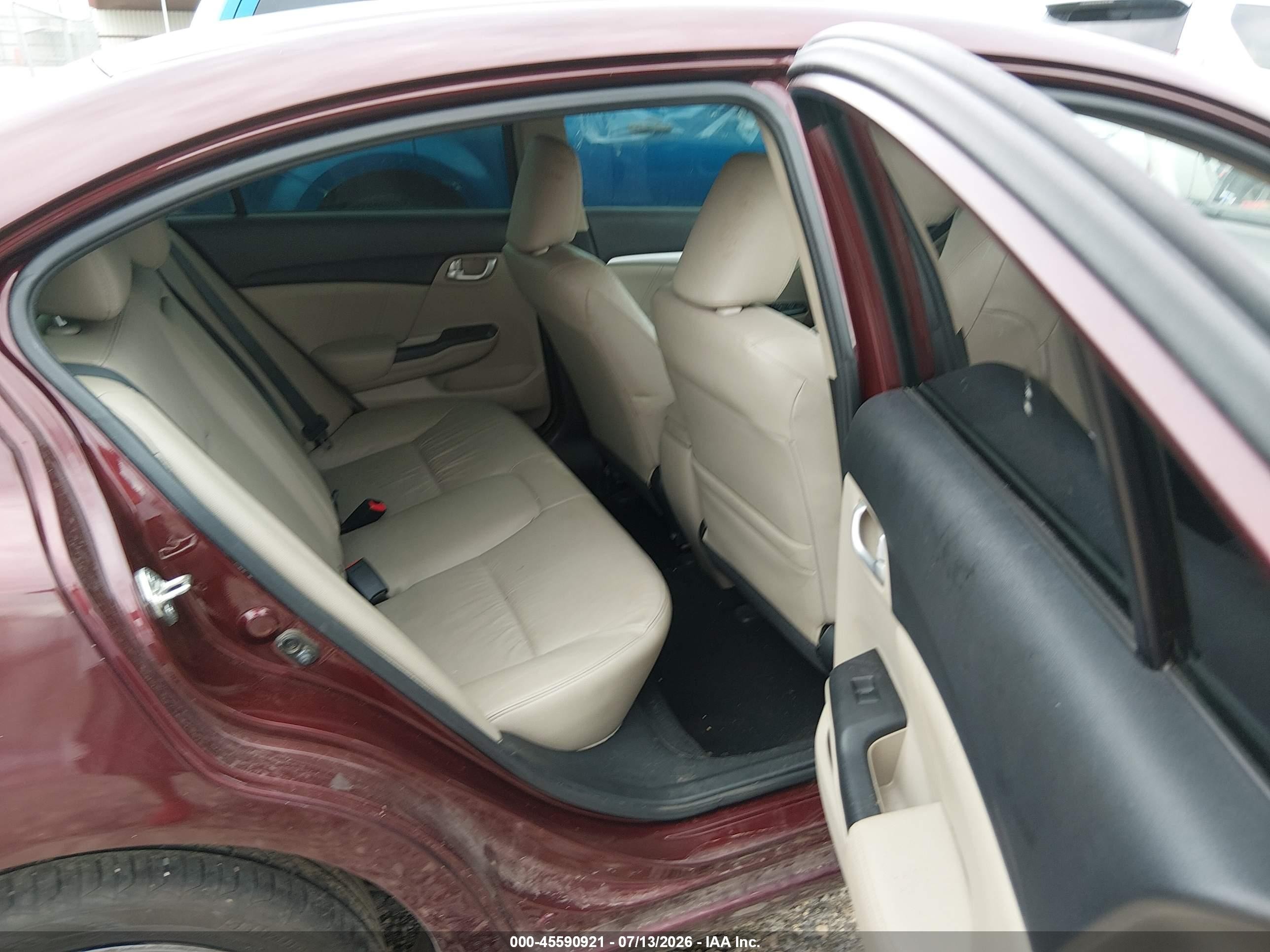 2015 Honda Civic Ex-l Burgundy vin: 19XFB2F9XFE031570