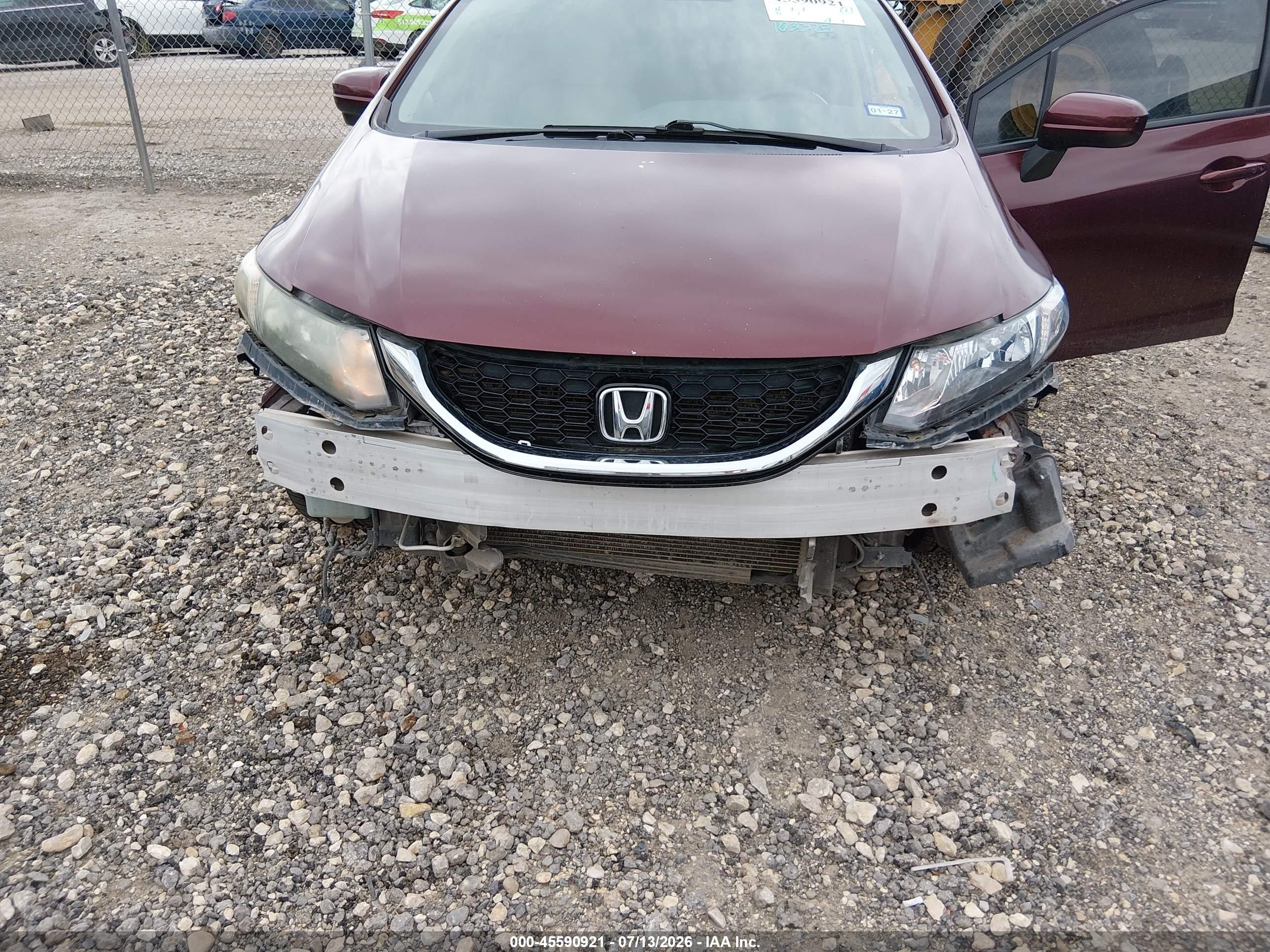 2015 Honda Civic Ex-l Burgundy vin: 19XFB2F9XFE031570