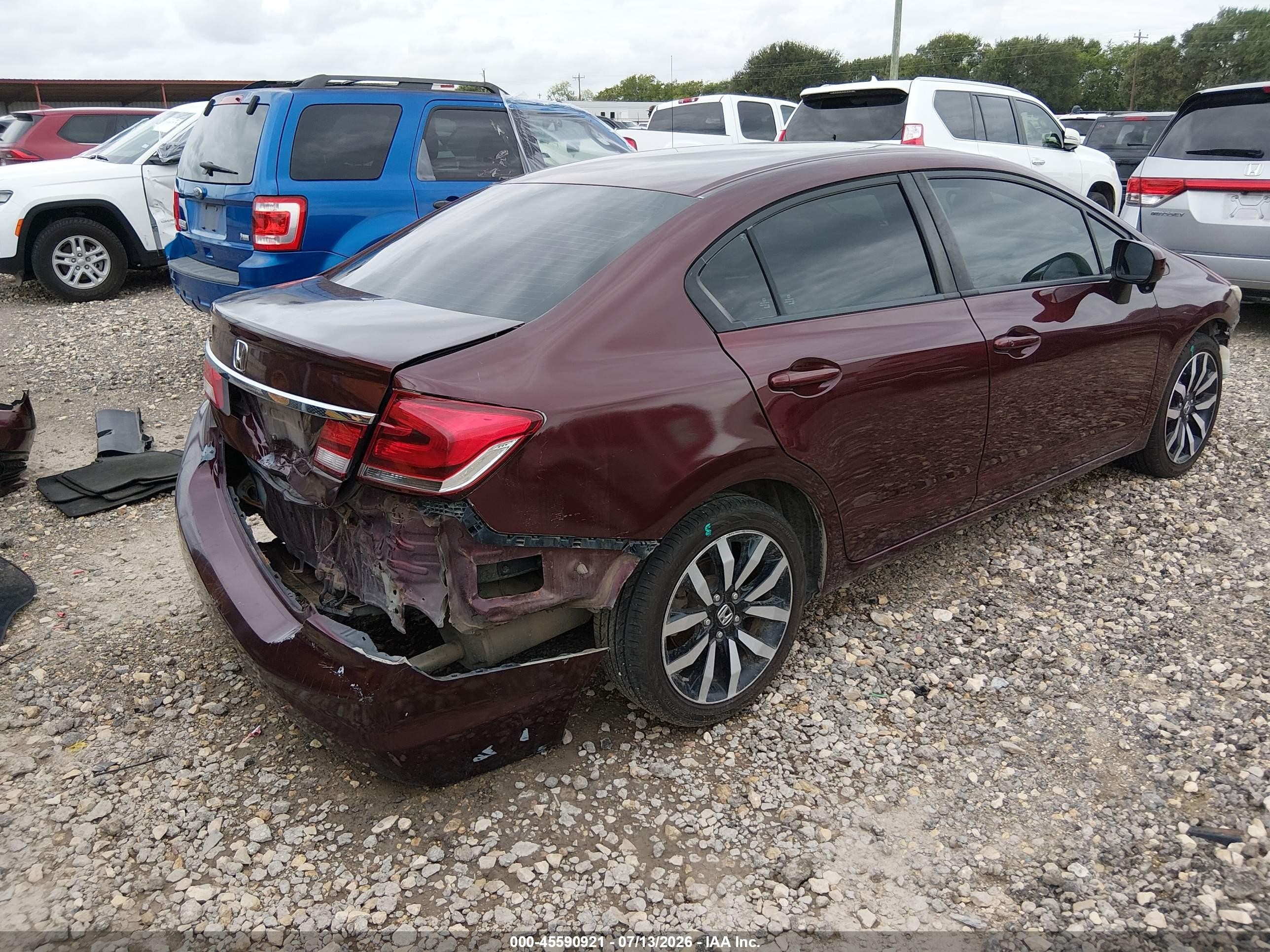 2015 Honda Civic Ex-l Burgundy vin: 19XFB2F9XFE031570