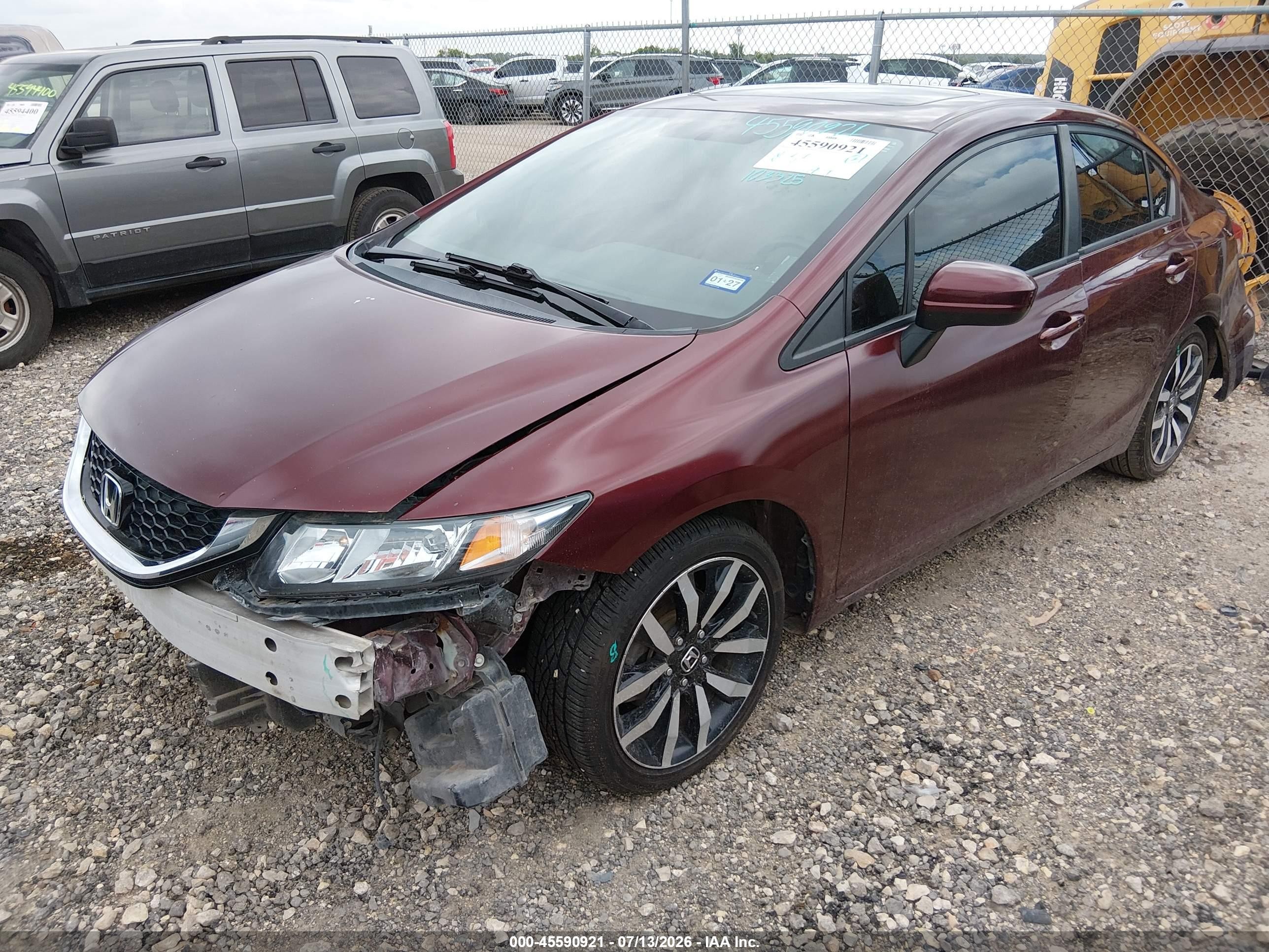 2015 Honda Civic Ex-l Burgundy vin: 19XFB2F9XFE031570