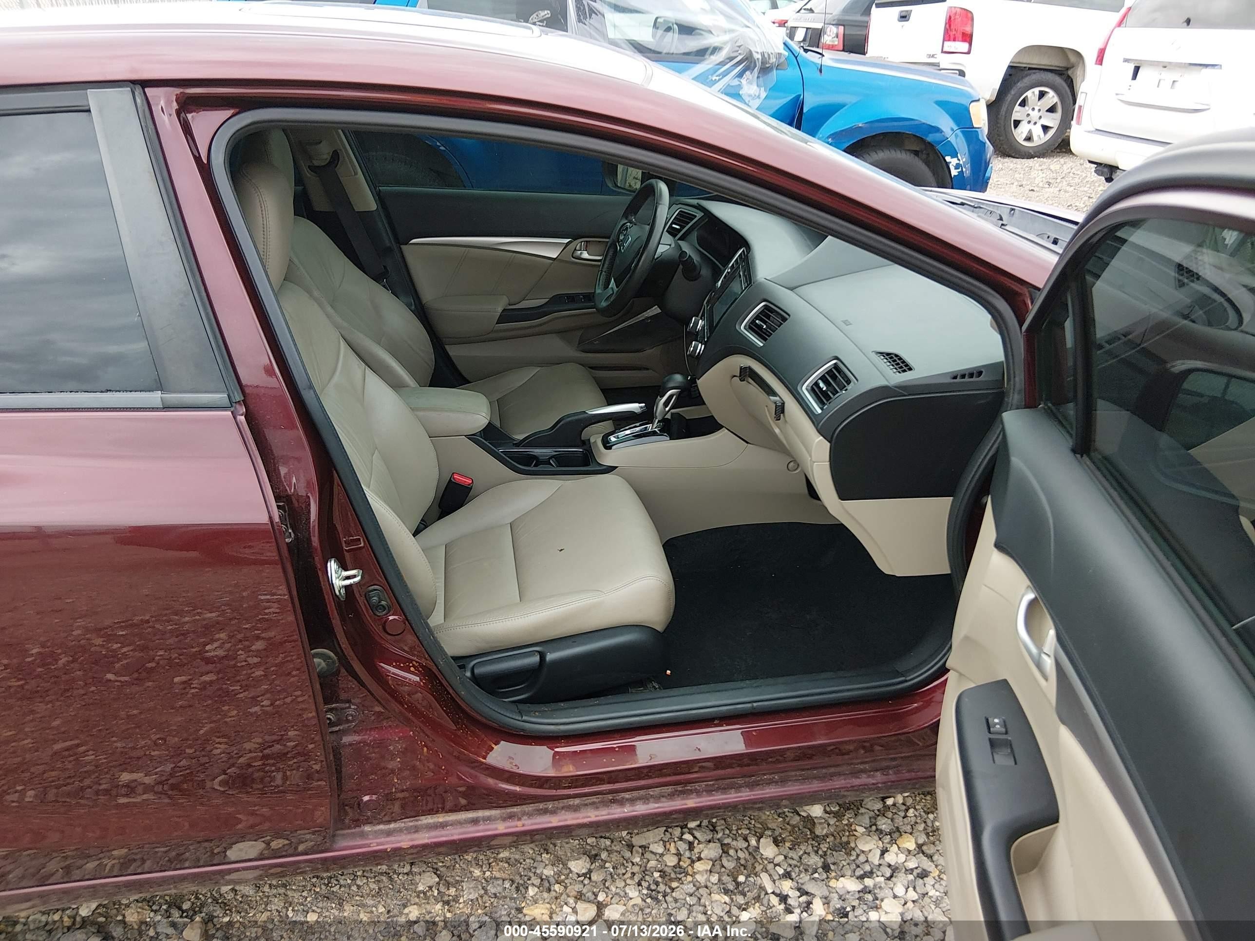2015 Honda Civic Ex-l Burgundy vin: 19XFB2F9XFE031570