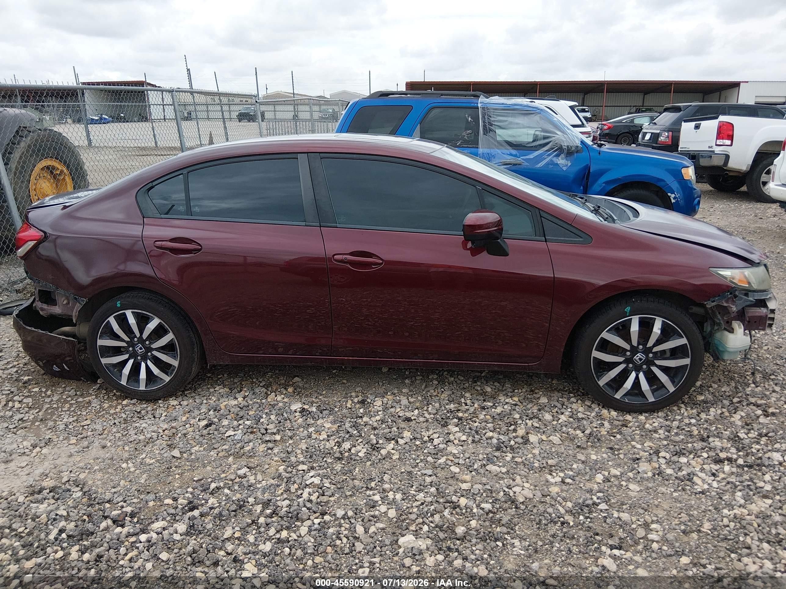 2015 Honda Civic Ex-l Burgundy vin: 19XFB2F9XFE031570