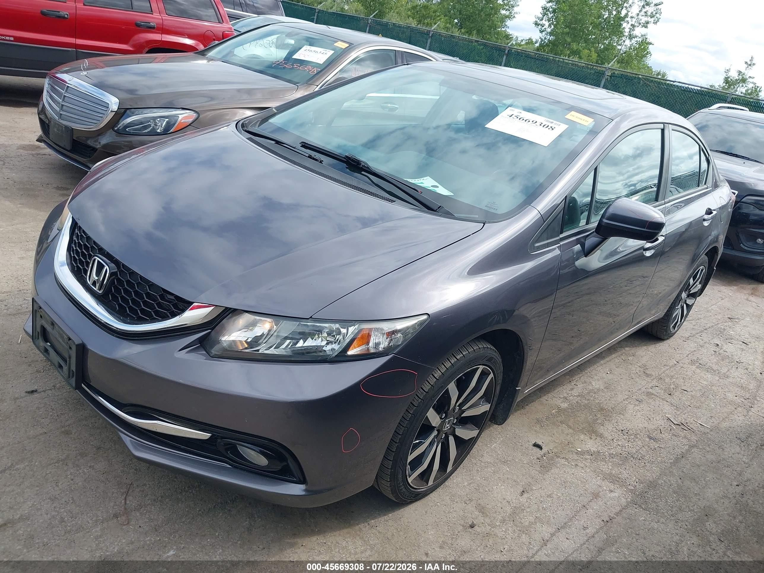 2015 Honda Civic Ex-l Gray vin: 19XFB2F9XFE084429