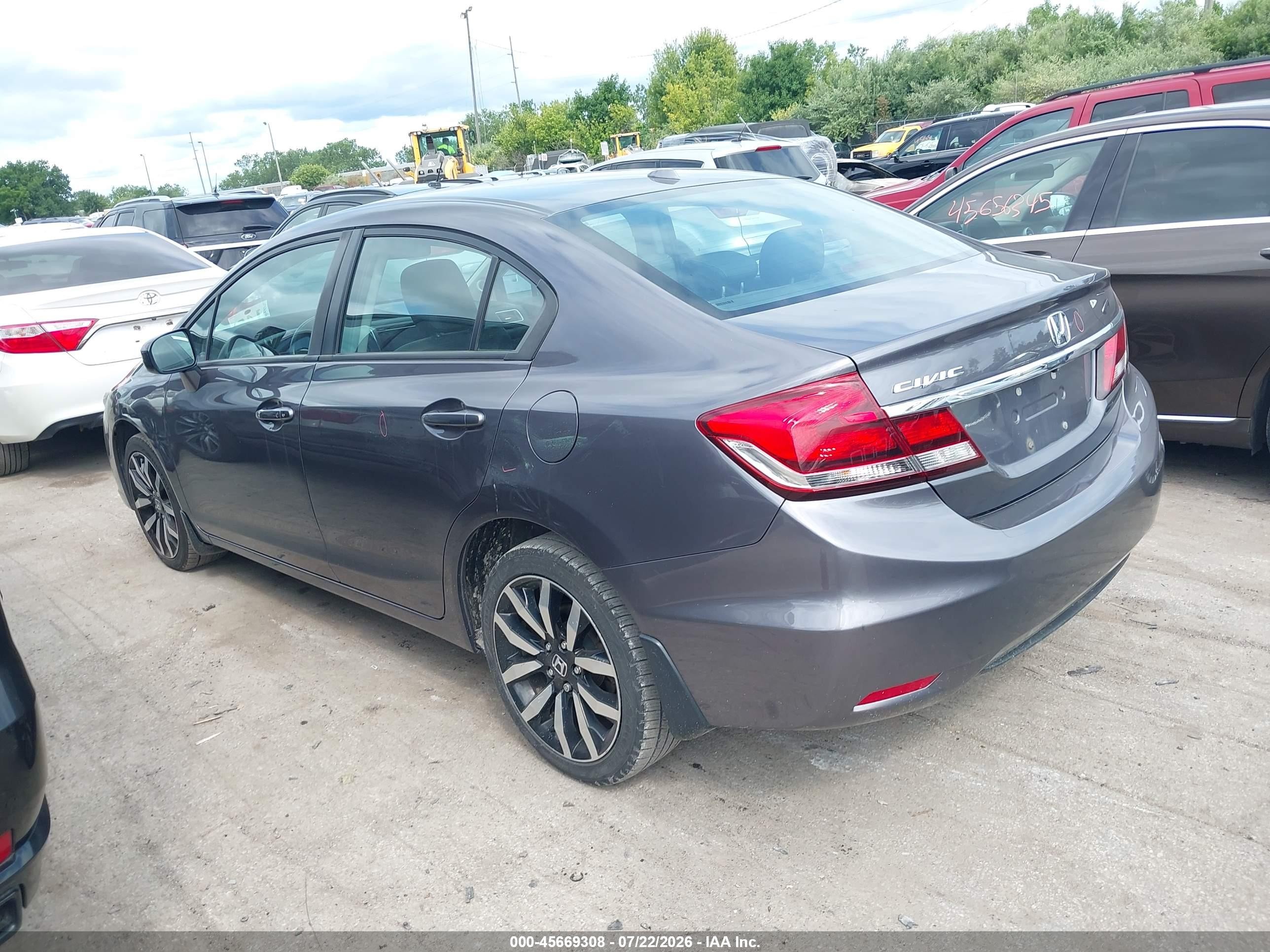 2015 Honda Civic Ex-l Gray vin: 19XFB2F9XFE084429