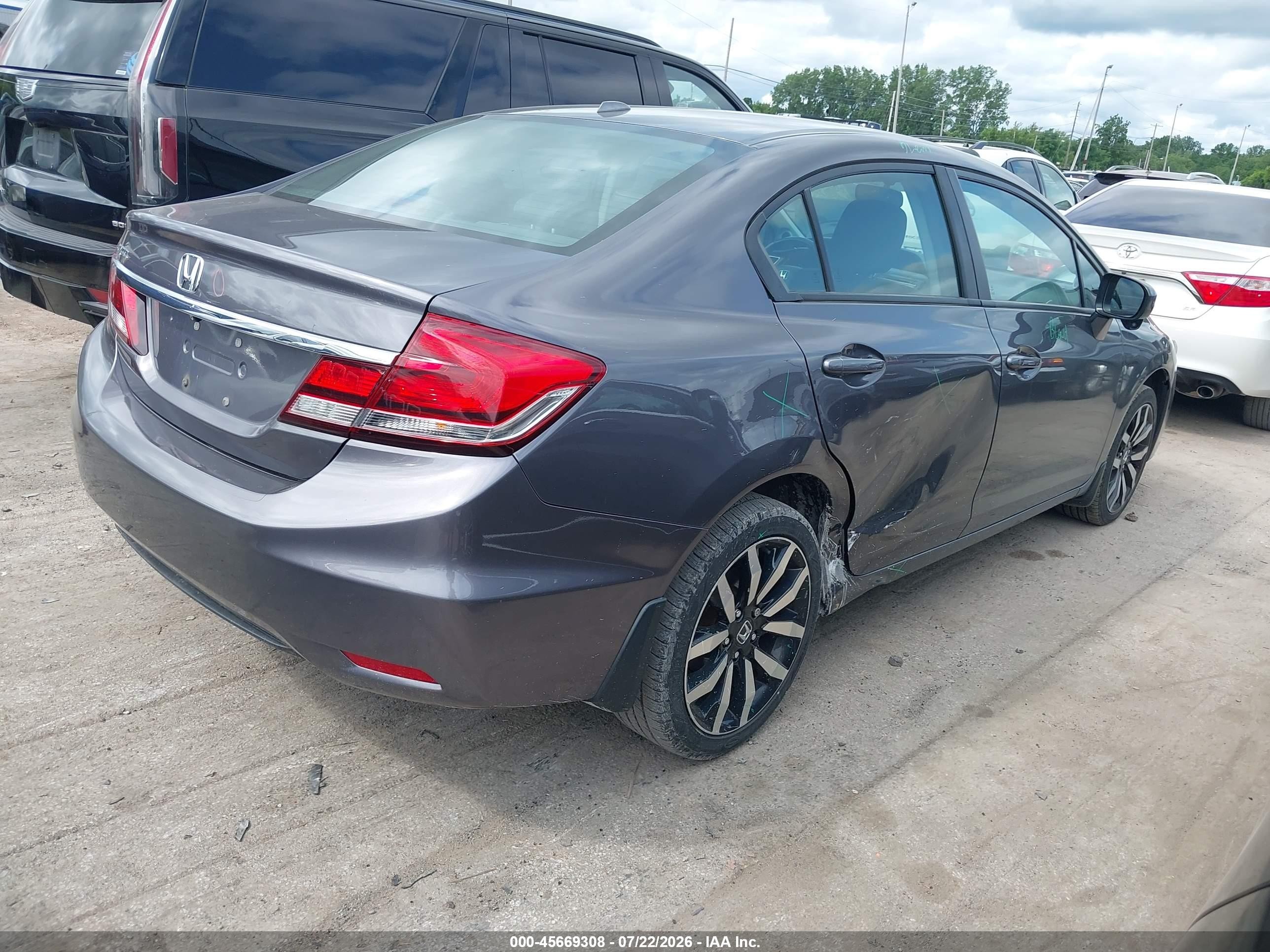2015 Honda Civic Ex-l Gray vin: 19XFB2F9XFE084429