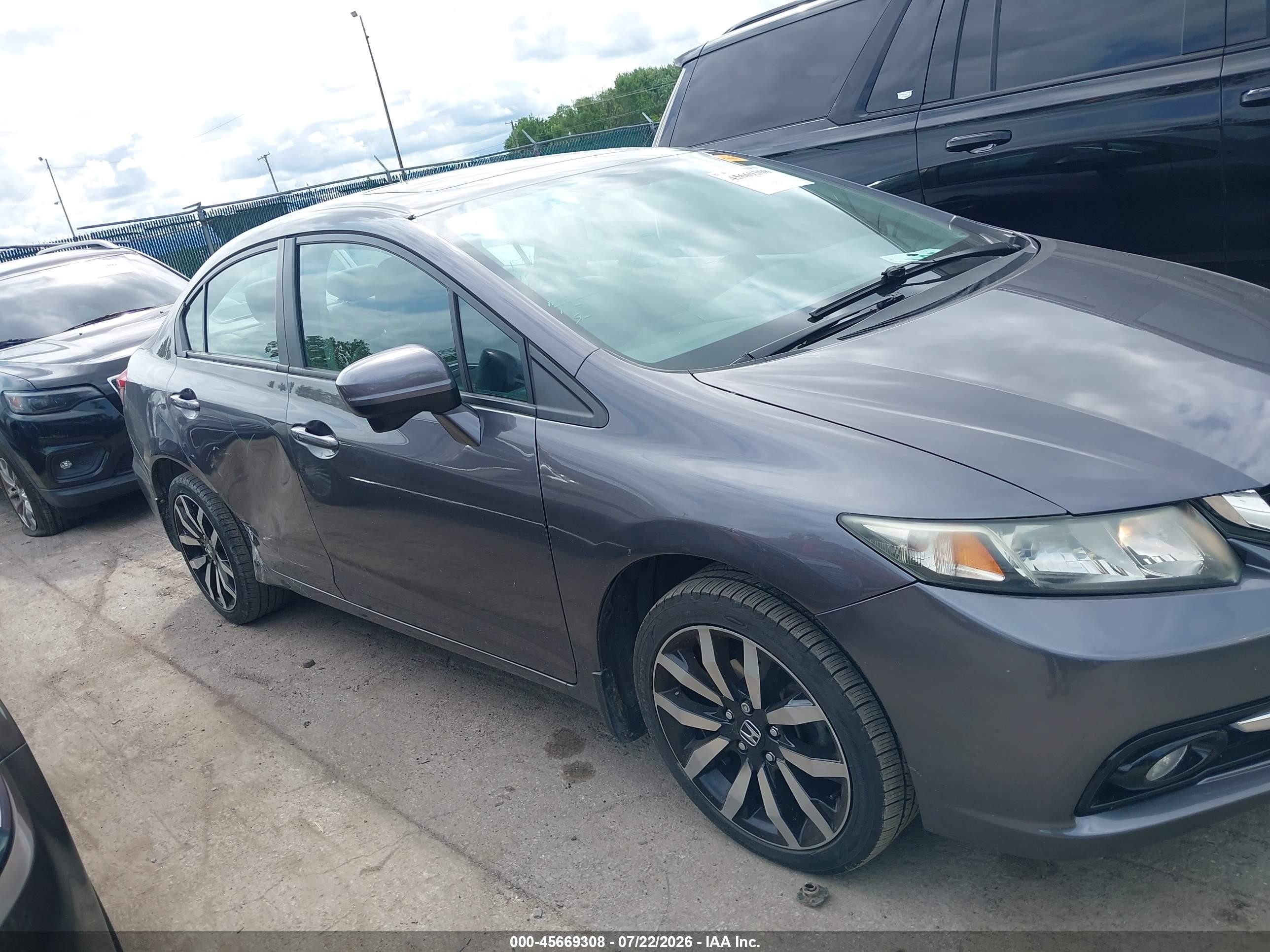 2015 Honda Civic Ex-l Gray vin: 19XFB2F9XFE084429
